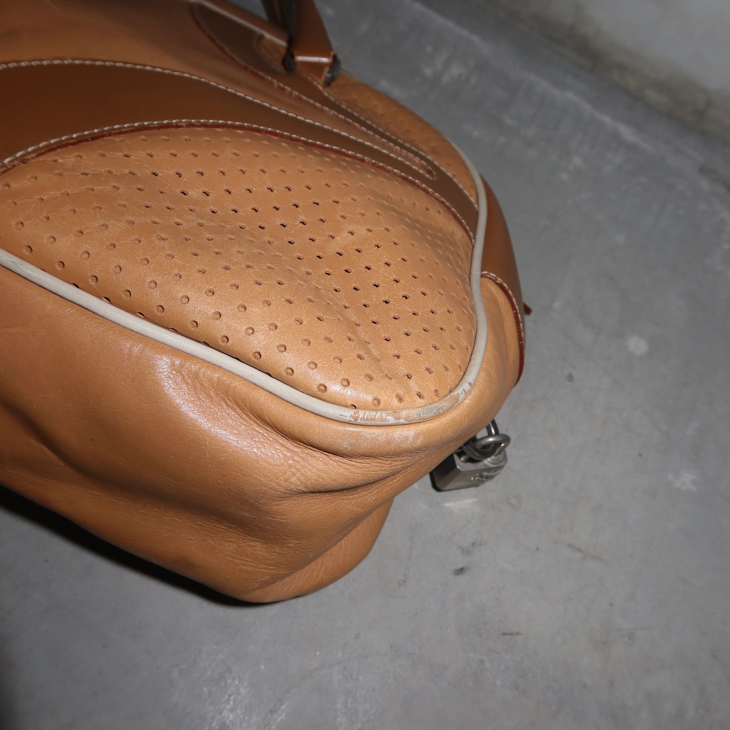 Prada Brown Leather Bowling Bag