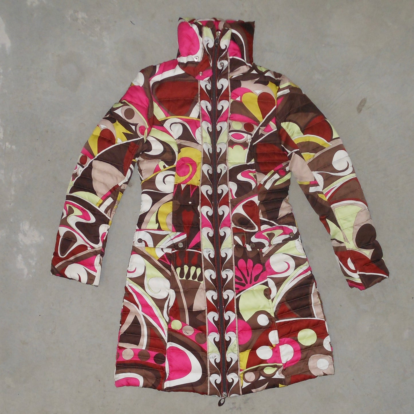 Emilio Pucci Printed Long Puffer Jacket