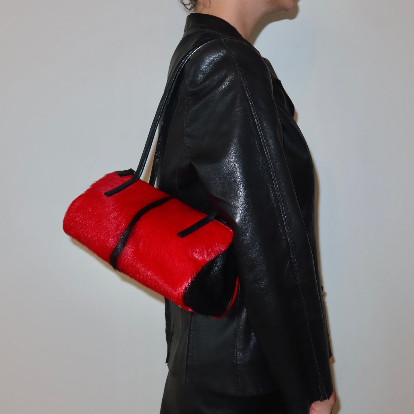 Vintage Italian Red Cowhide Bag