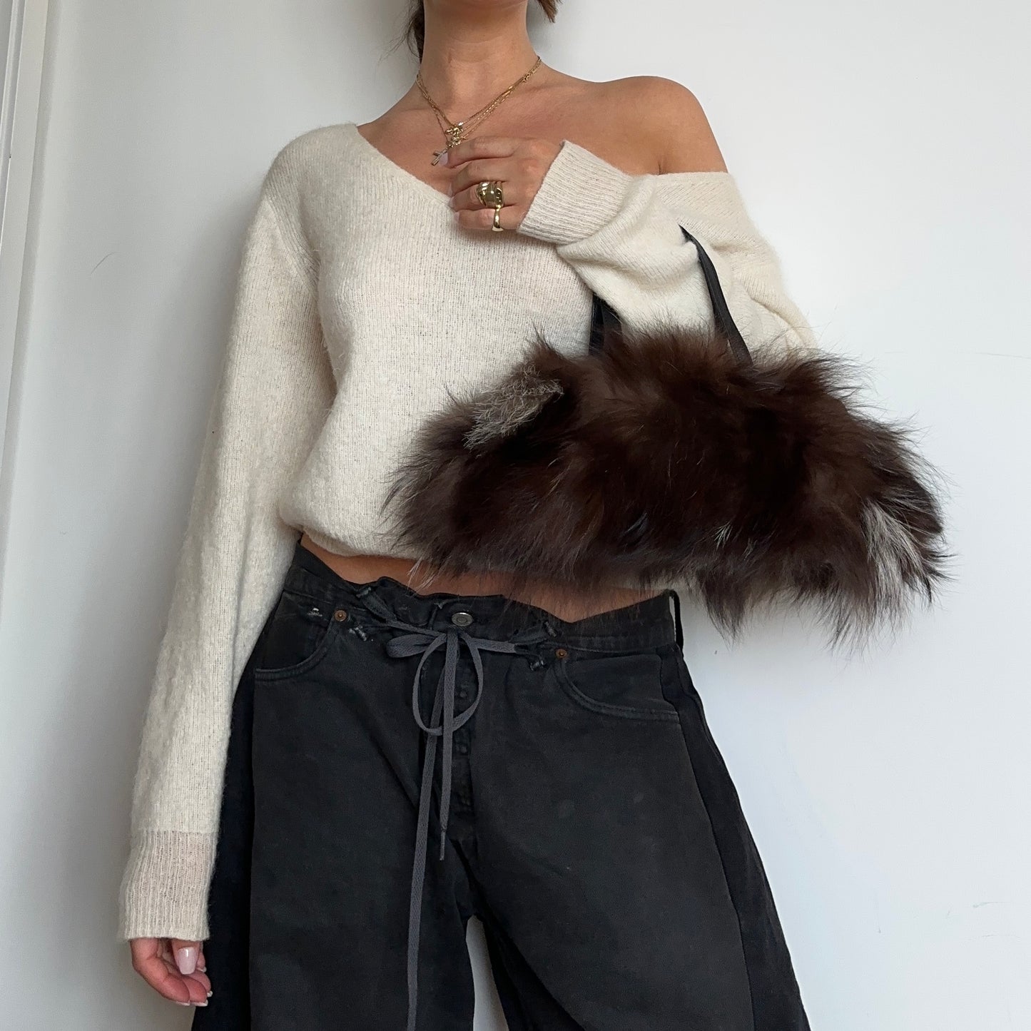 Vintage Italian Made Real Fur Bag