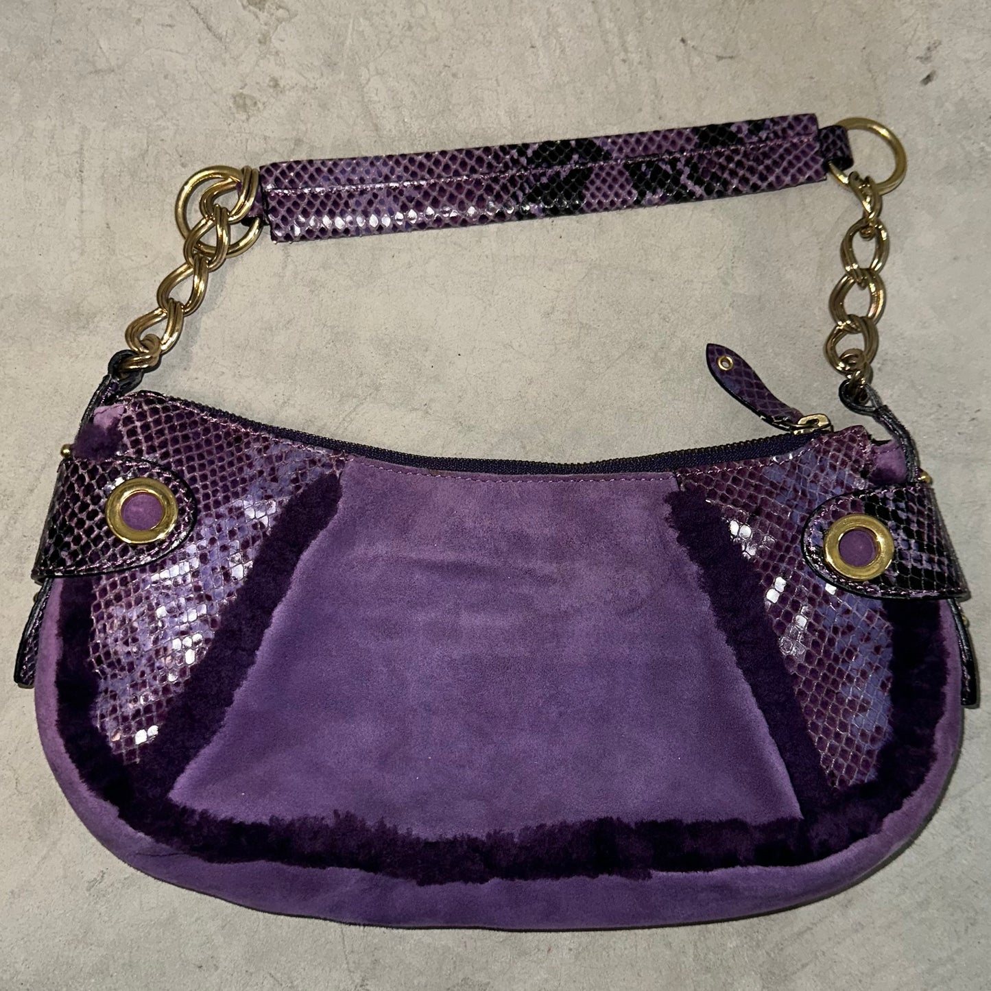D&G Purple Shearling & Snakeskin Bag