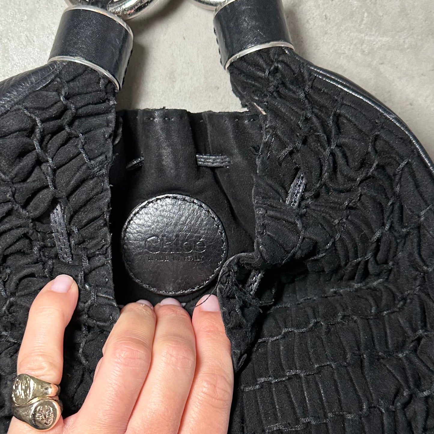 Chloé Black Suede Bracelet Bag
