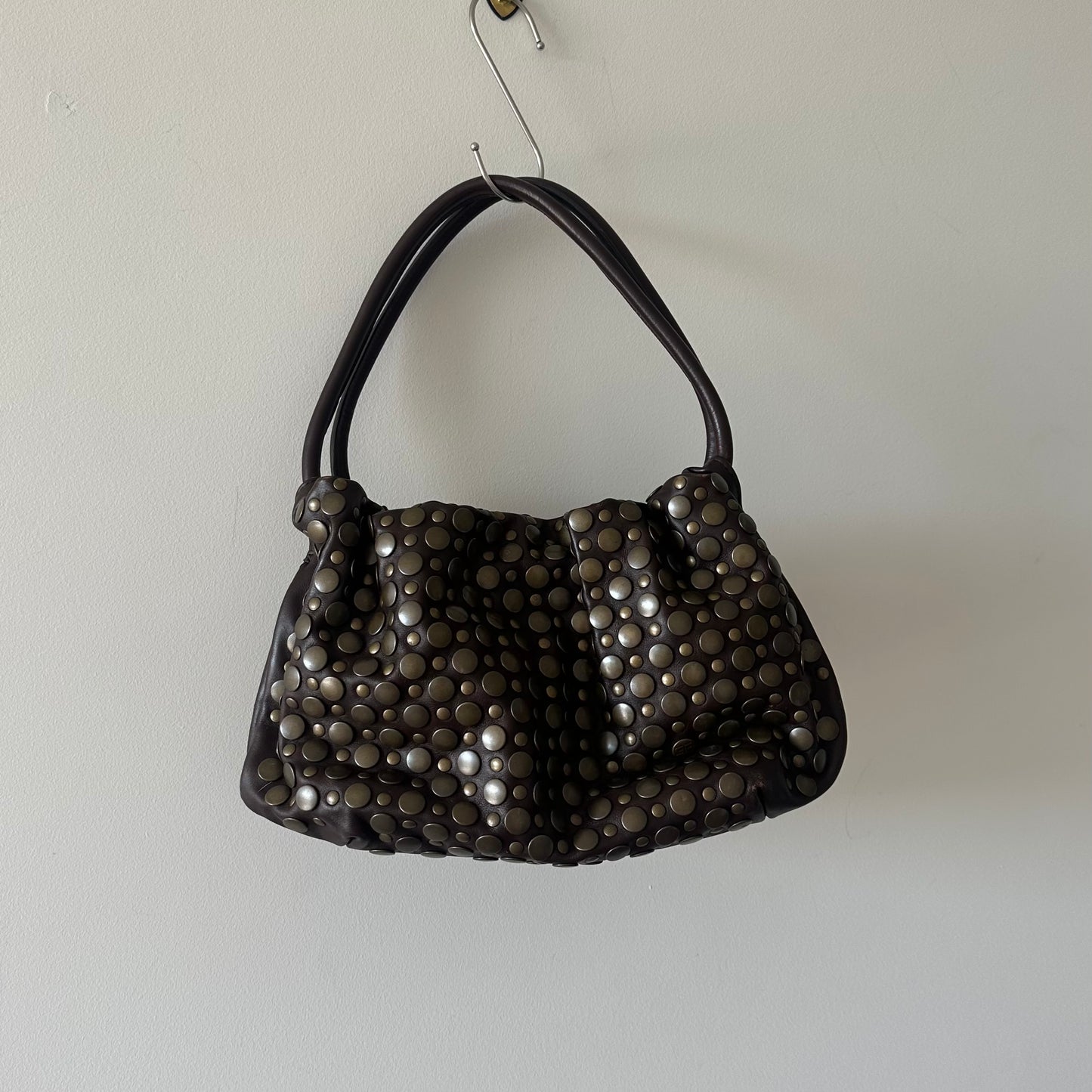 Sonia Rykiel Small Brown Leather Domino Bag