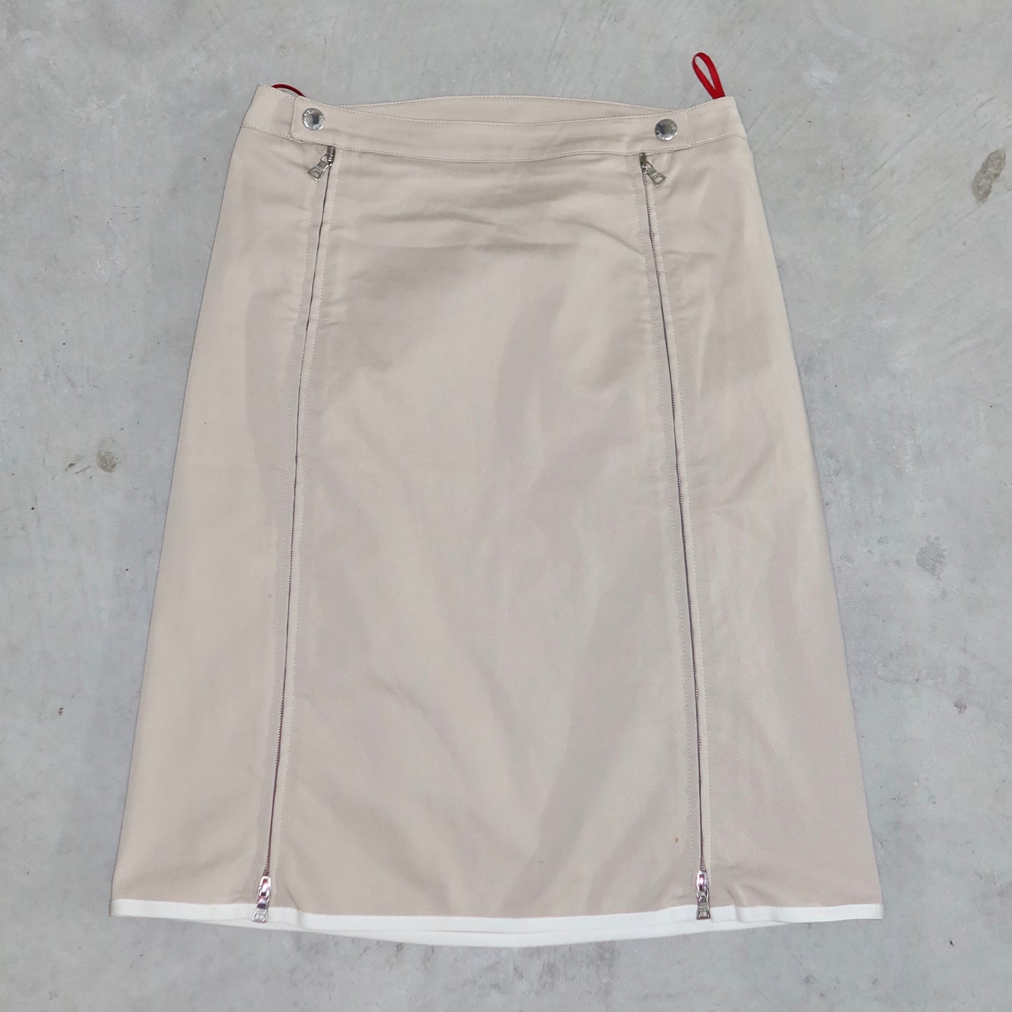 Prada Sport Beige Double Zips Skirt