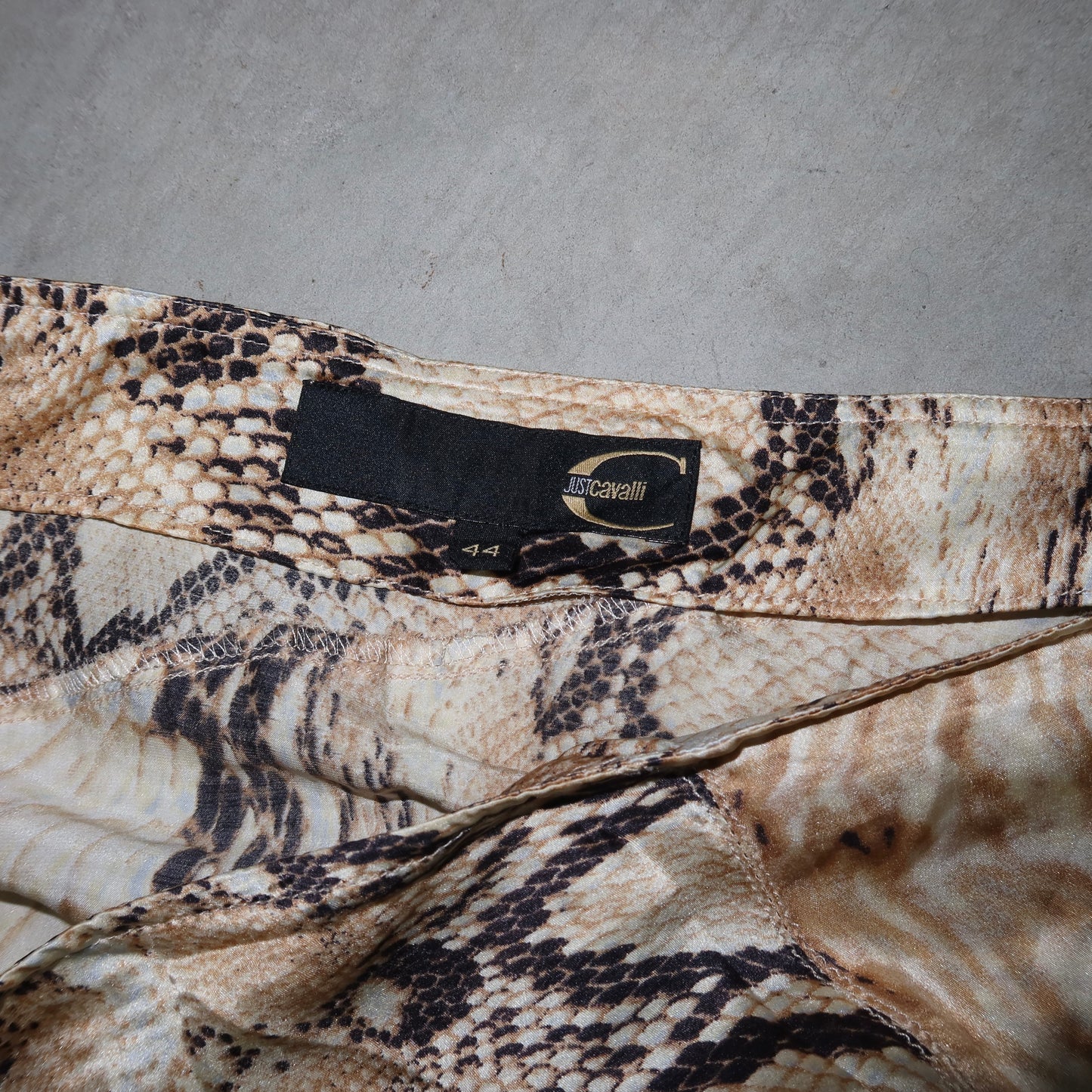 Just Cavalli Silk Snake Print Skirt