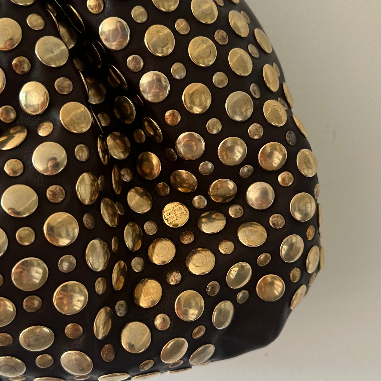 Sonia Rykiel Large Brown Leather Domino Bag