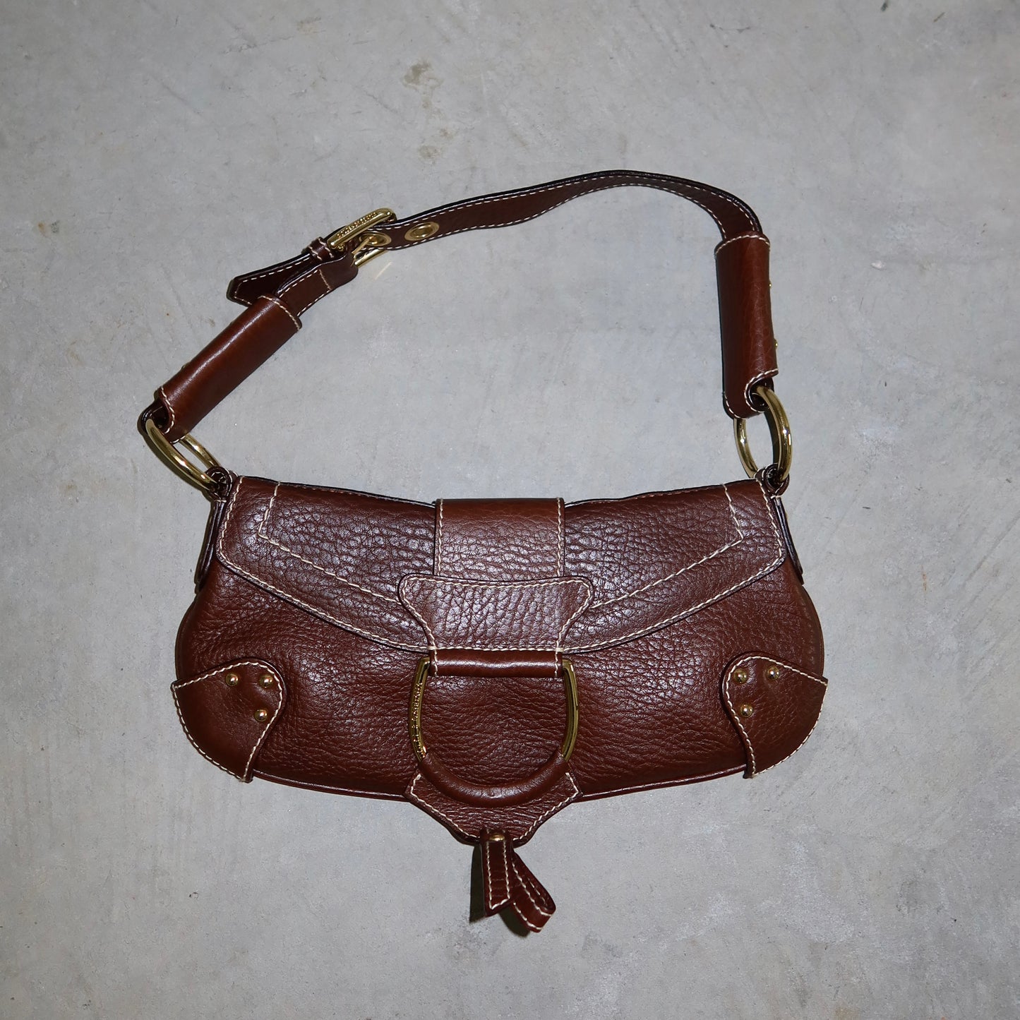 Dolce & Gabbana Brown Leather Flap Front Bag