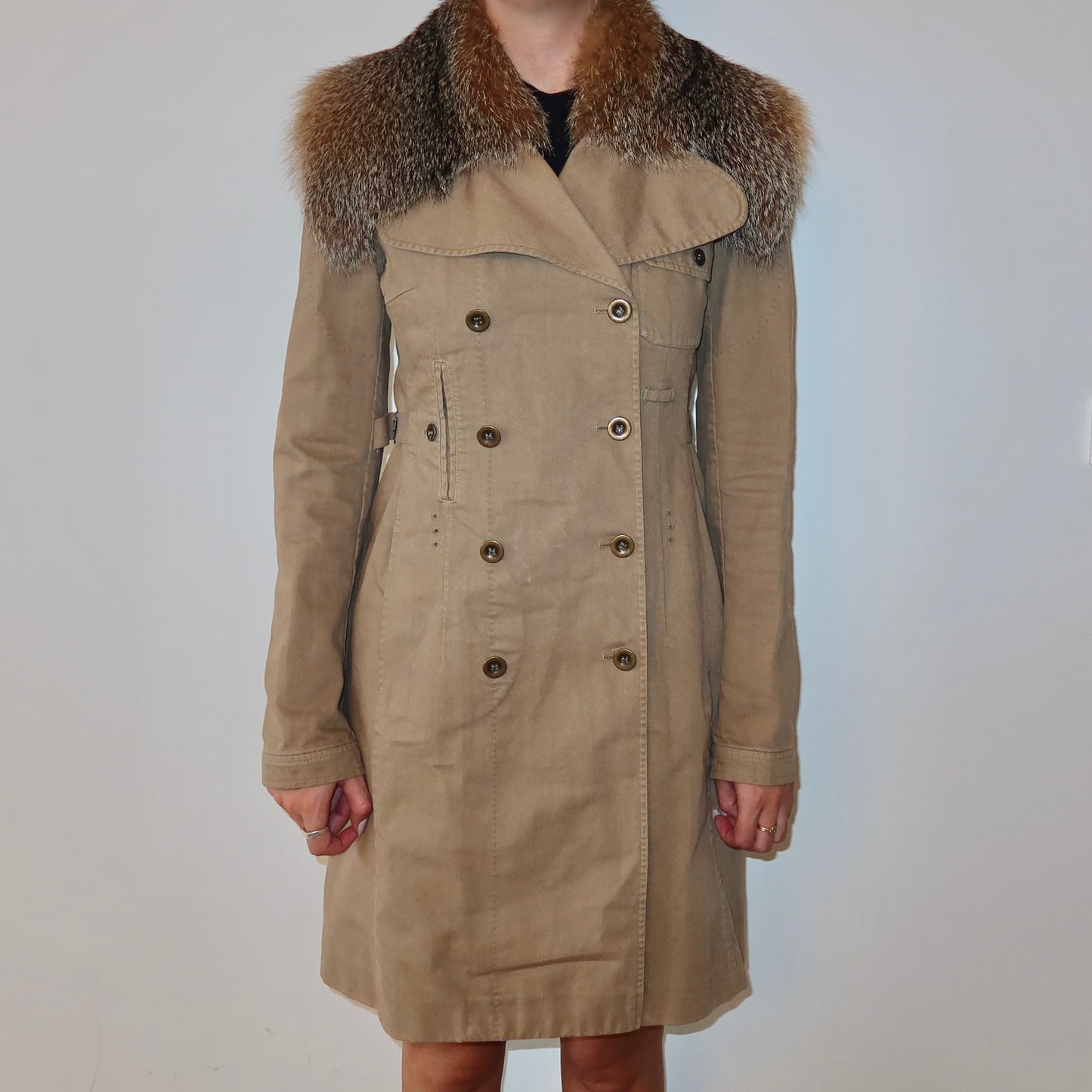 Miu Miu AW2004 Fox Fur Trench Coat