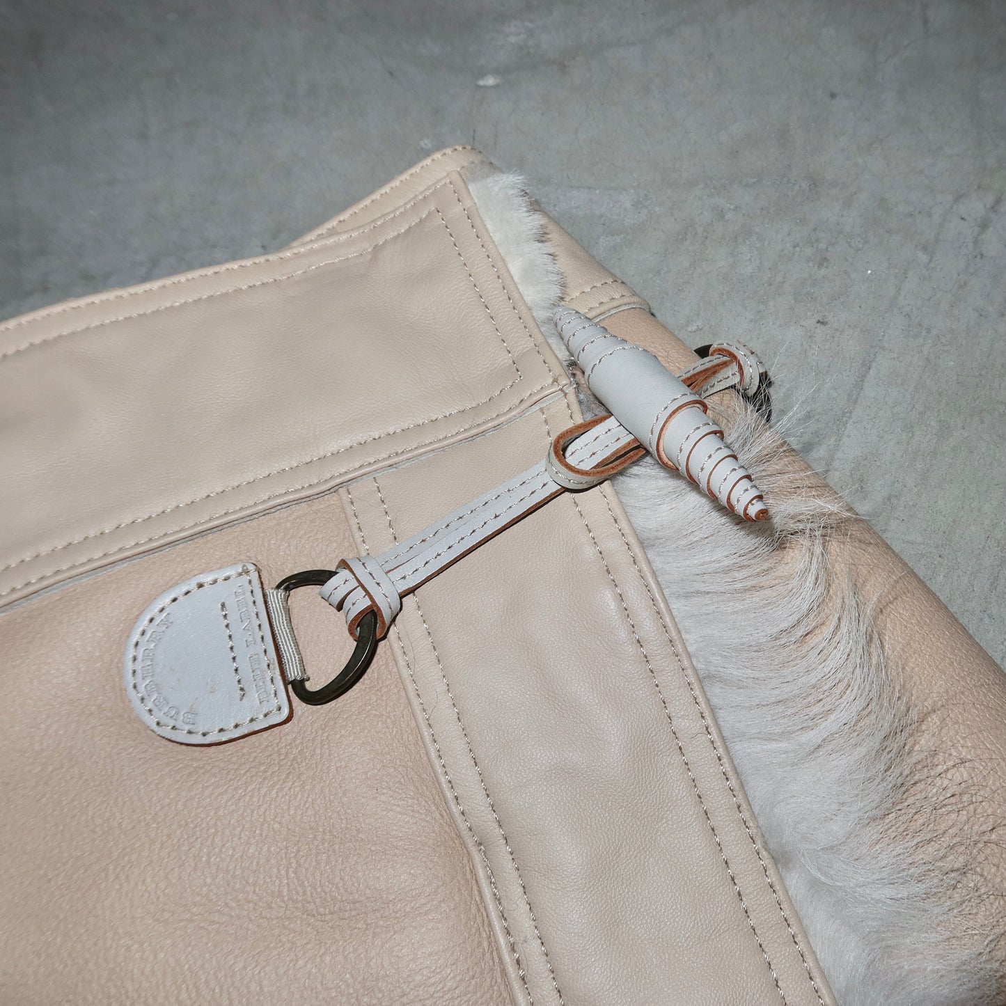 Burberry Leather and Shearling Mini Skirt