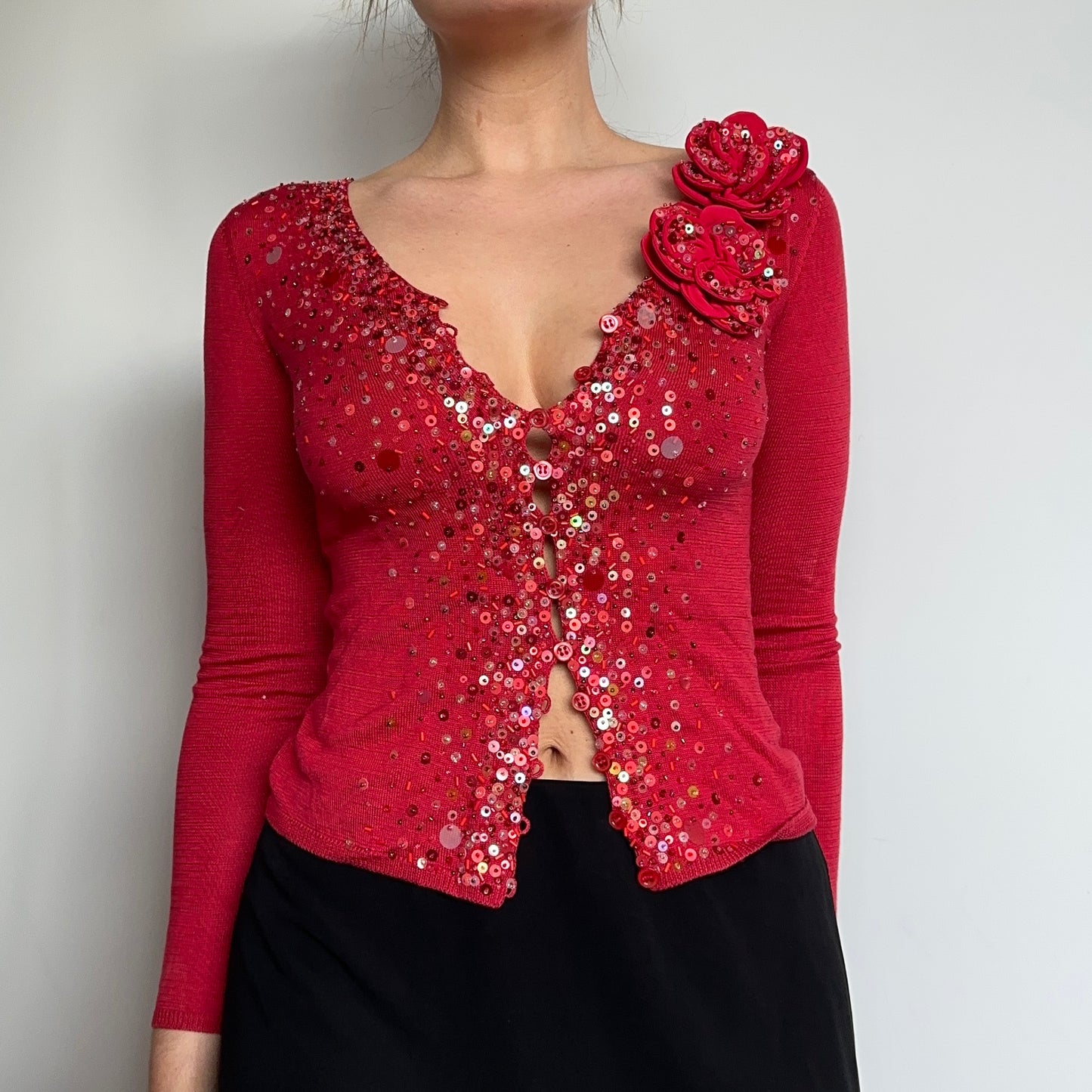 Moschino Silk Sequin Cardigan