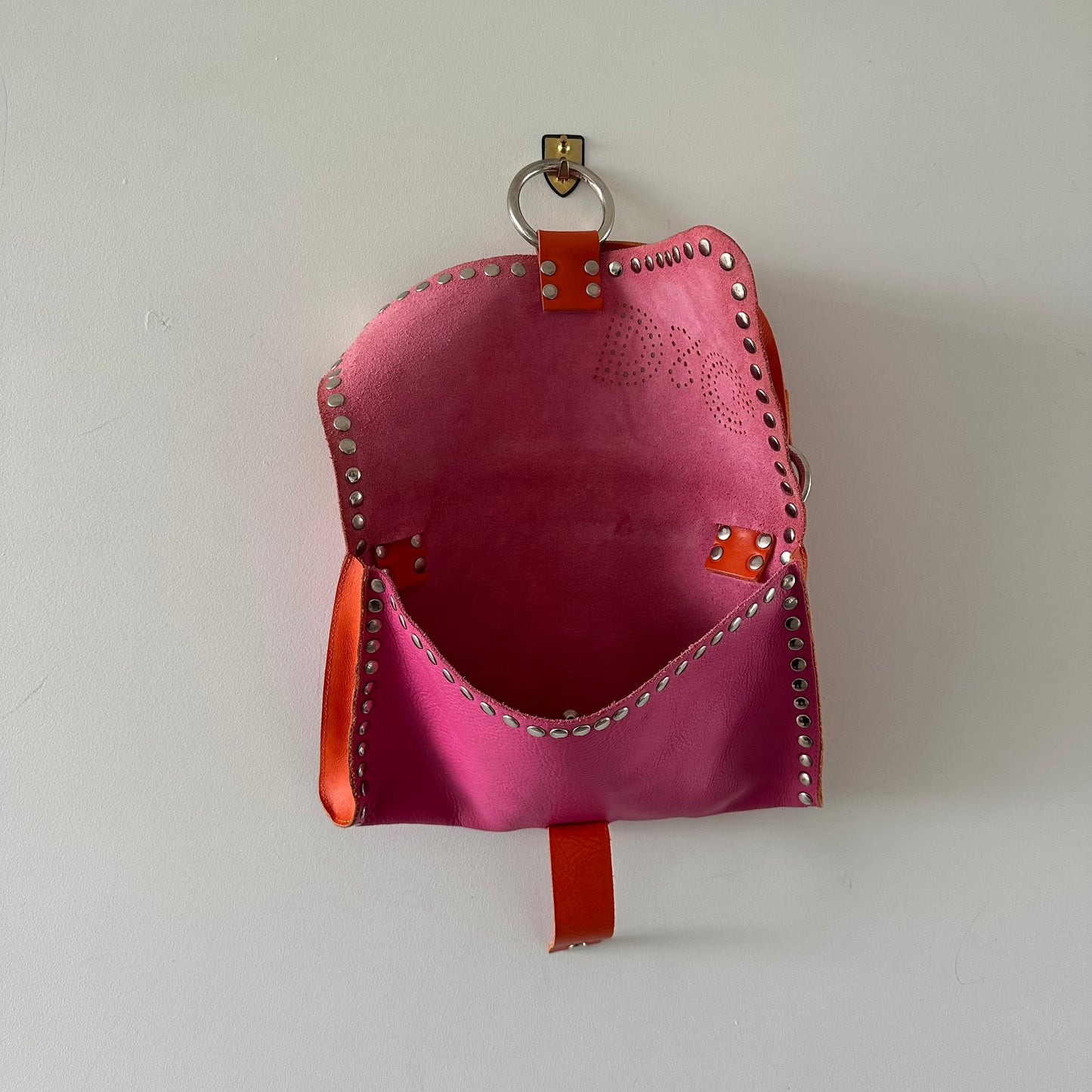 D&G Pink and Orange Leather Shoulder Bag