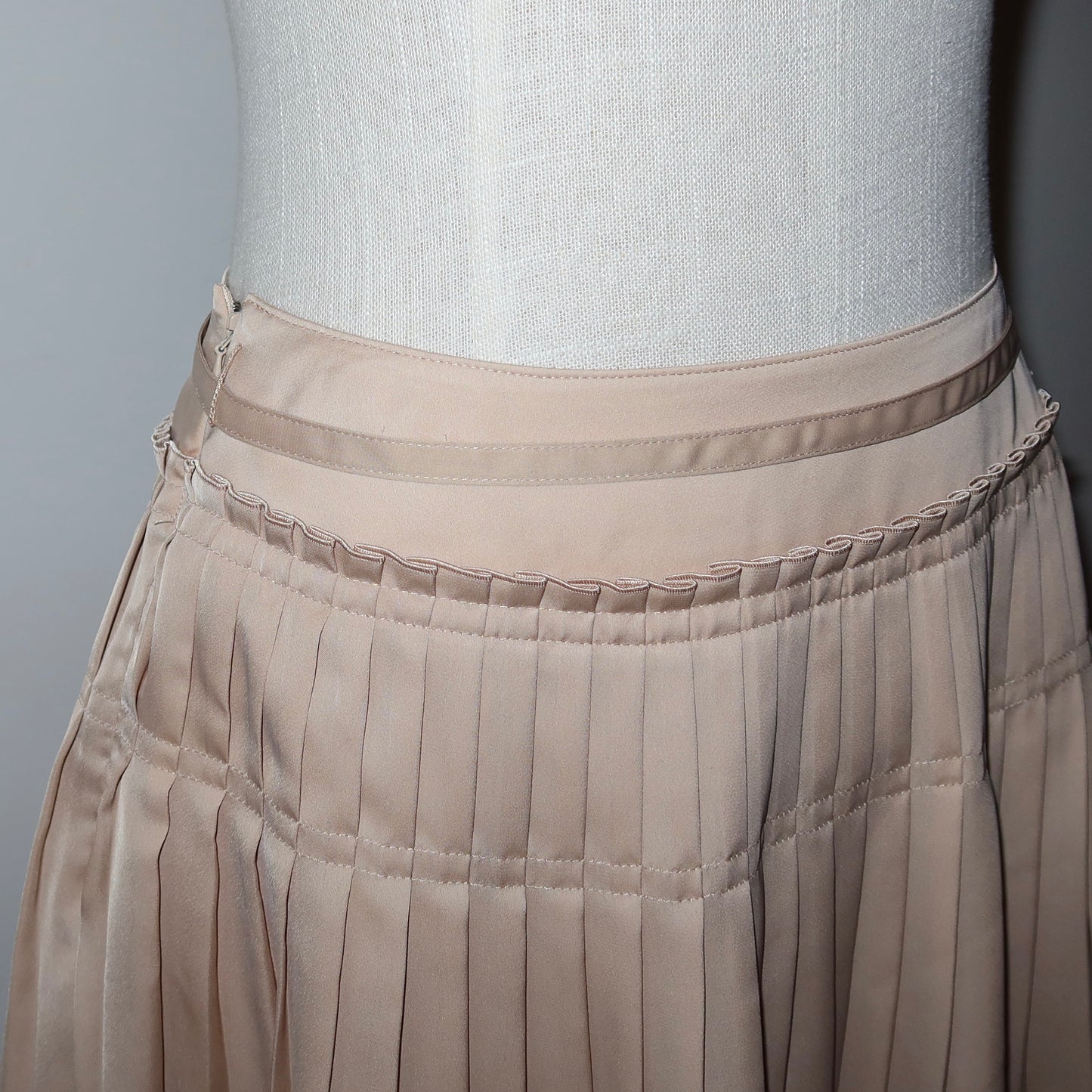Courreges Silk Pleated Skirt