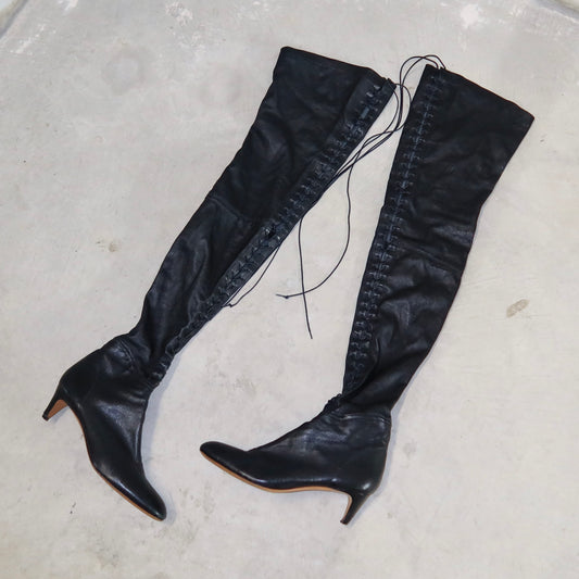 Celine by Phoebe Philo Thigh High Lace-Up Boots (40)