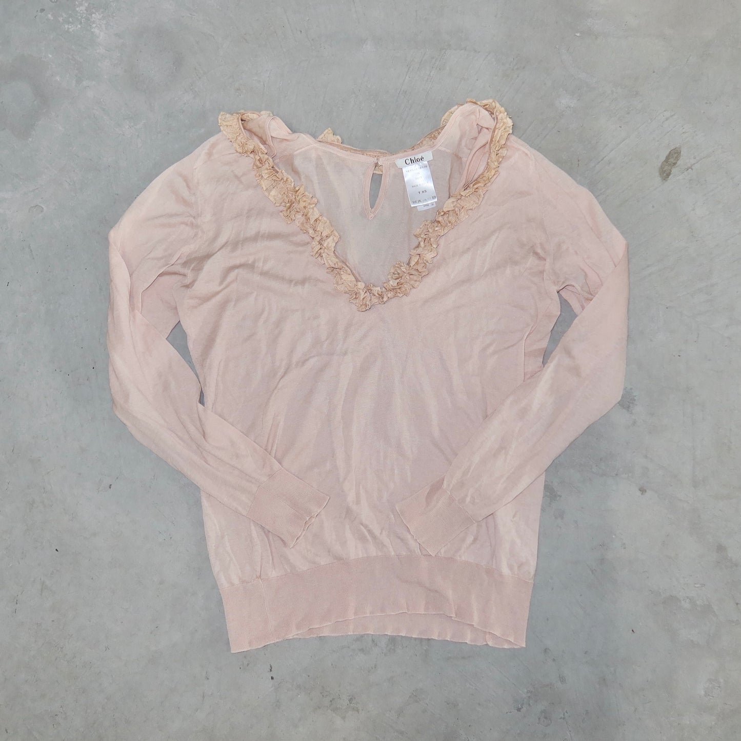 Chloé SS2005 Ruffle V Neck