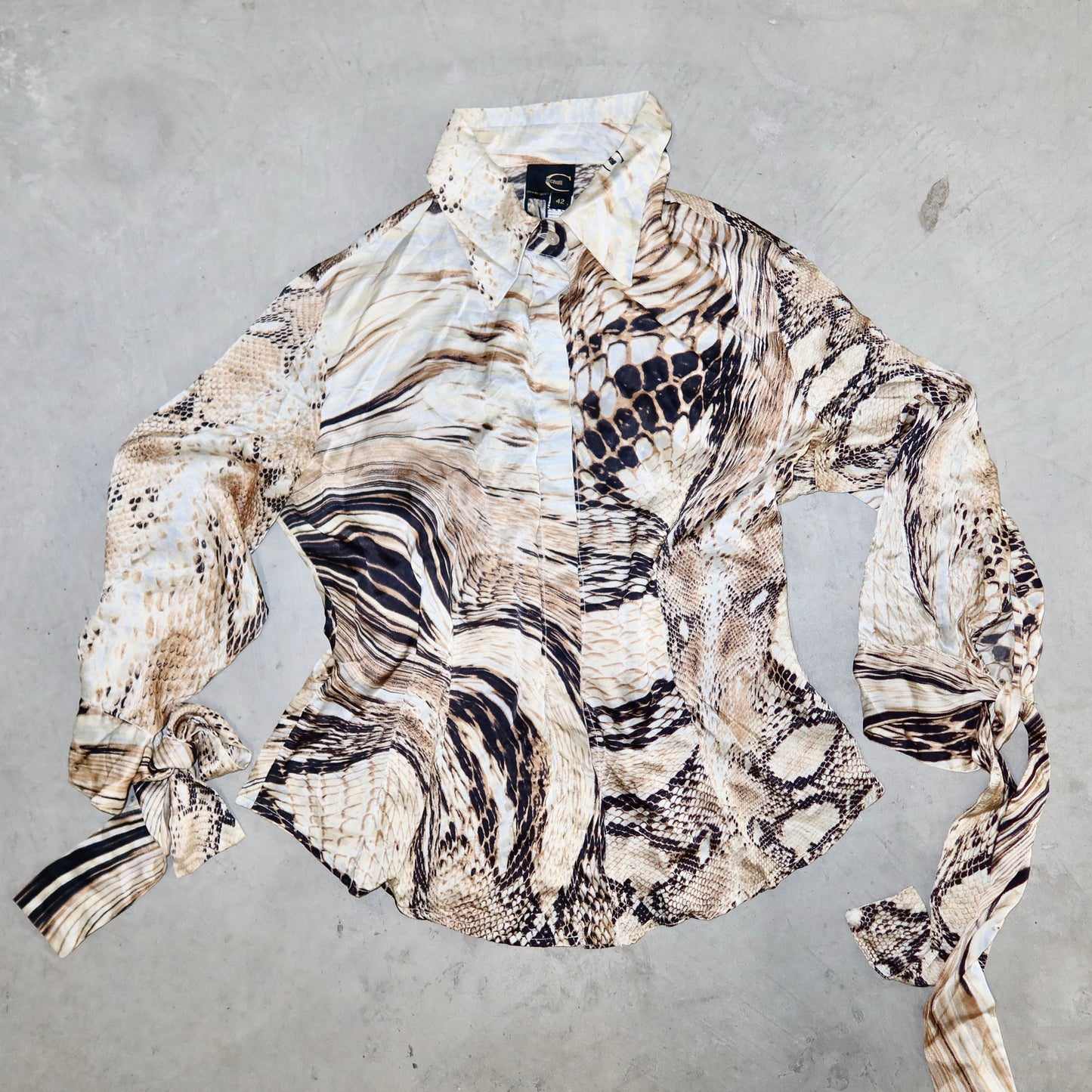 Just Cavalli Snake Print Silk Shirt