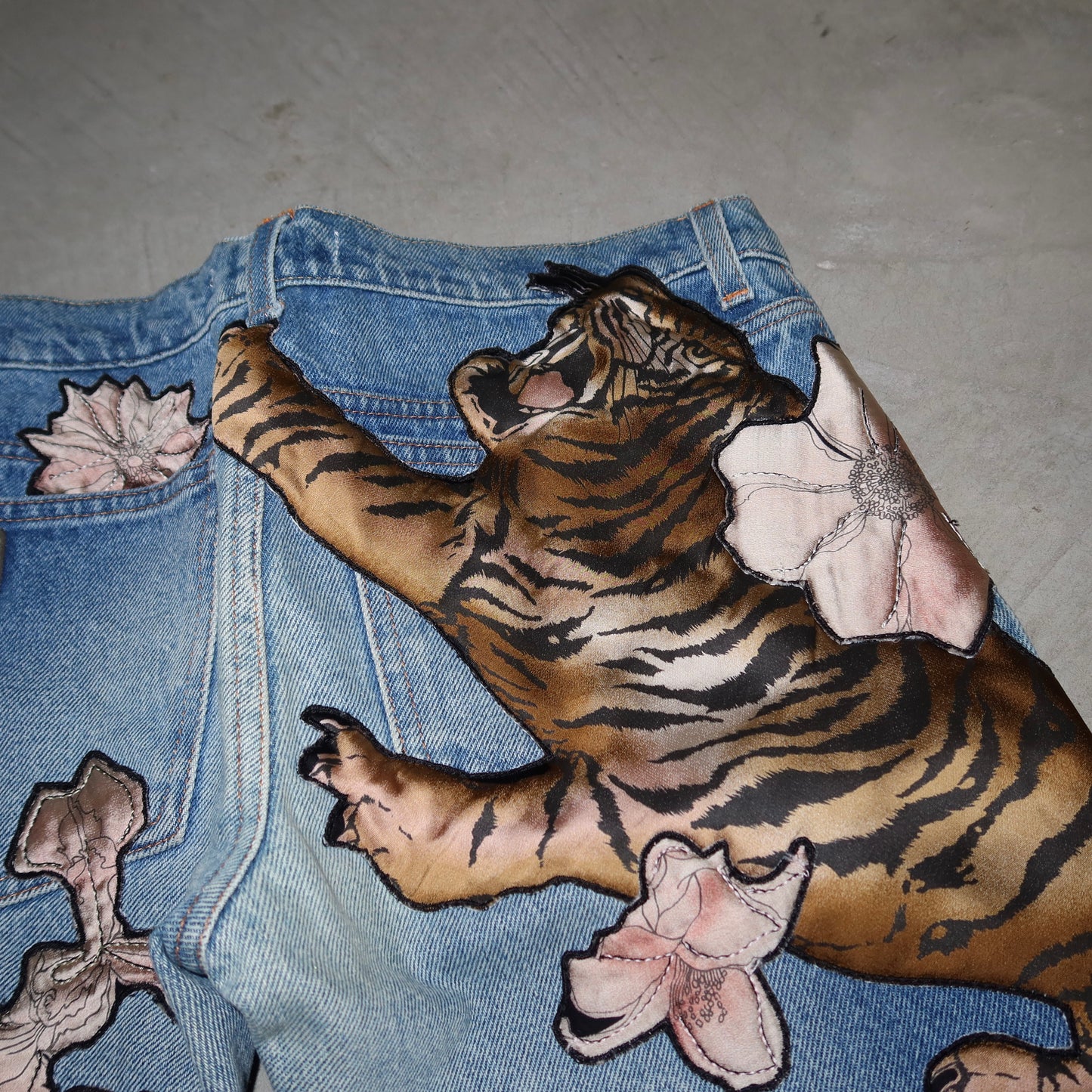 Chloé Rare AW2003 Tiger Patch Jeans