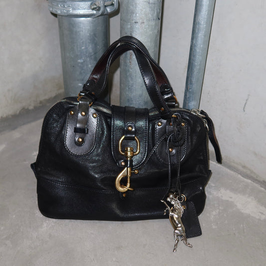 Chloé Black Leather Kerala Bowling Bag