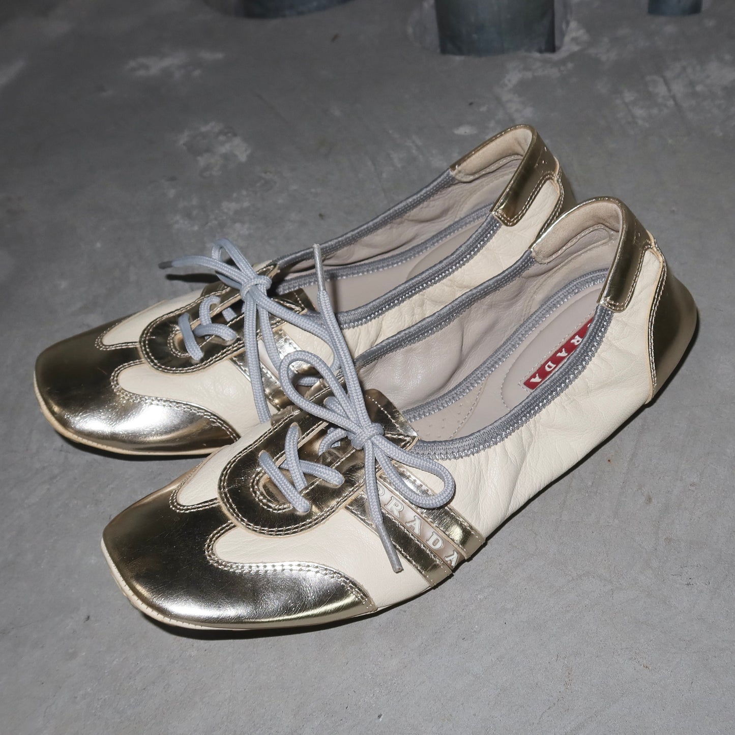 Prada Sport Gold Flats (36)