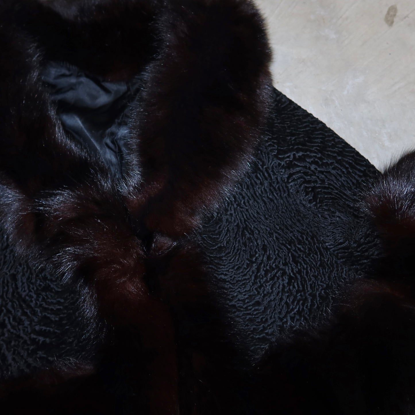 Vintage Astrakhan and Fox Fur Cape
