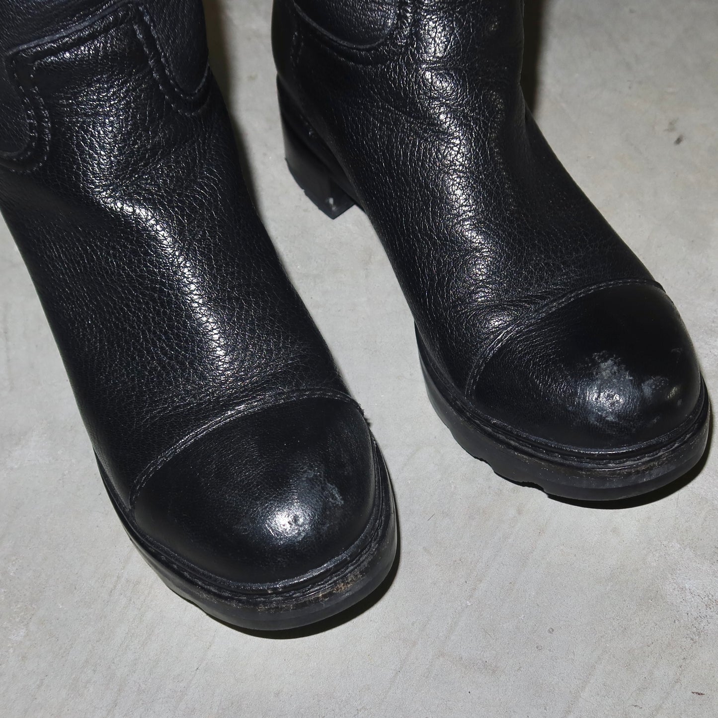 Prada Leather Lug Sole Boots (37.5)