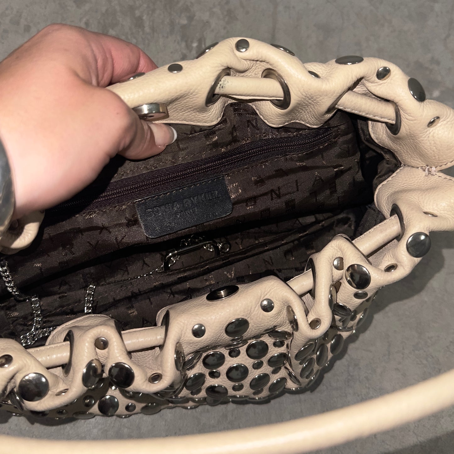 Sonia Rykiel Cream Domino Bag