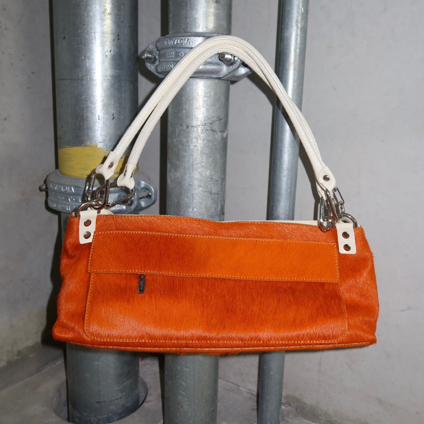 Vintage Orange Cowhide Bag