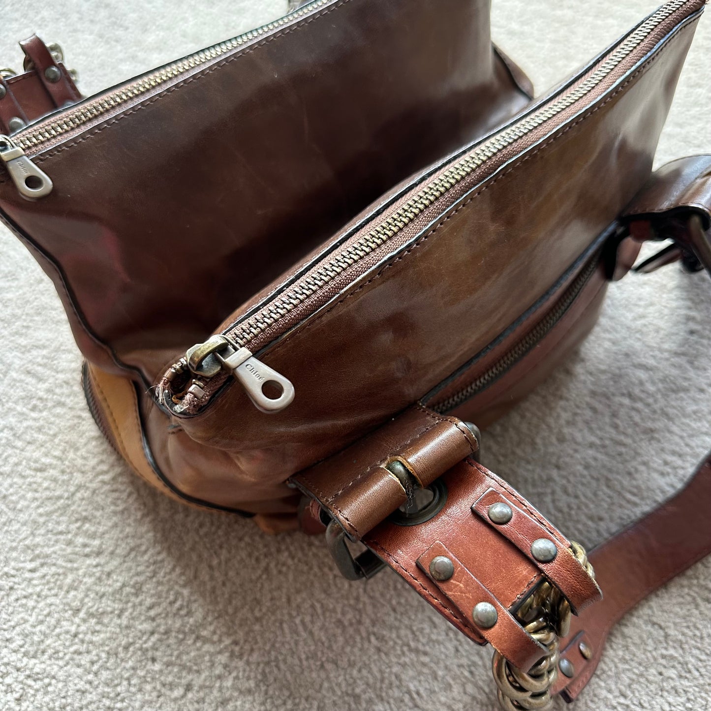 Chloé AW2003 Brown Chain Handle Camera Bag