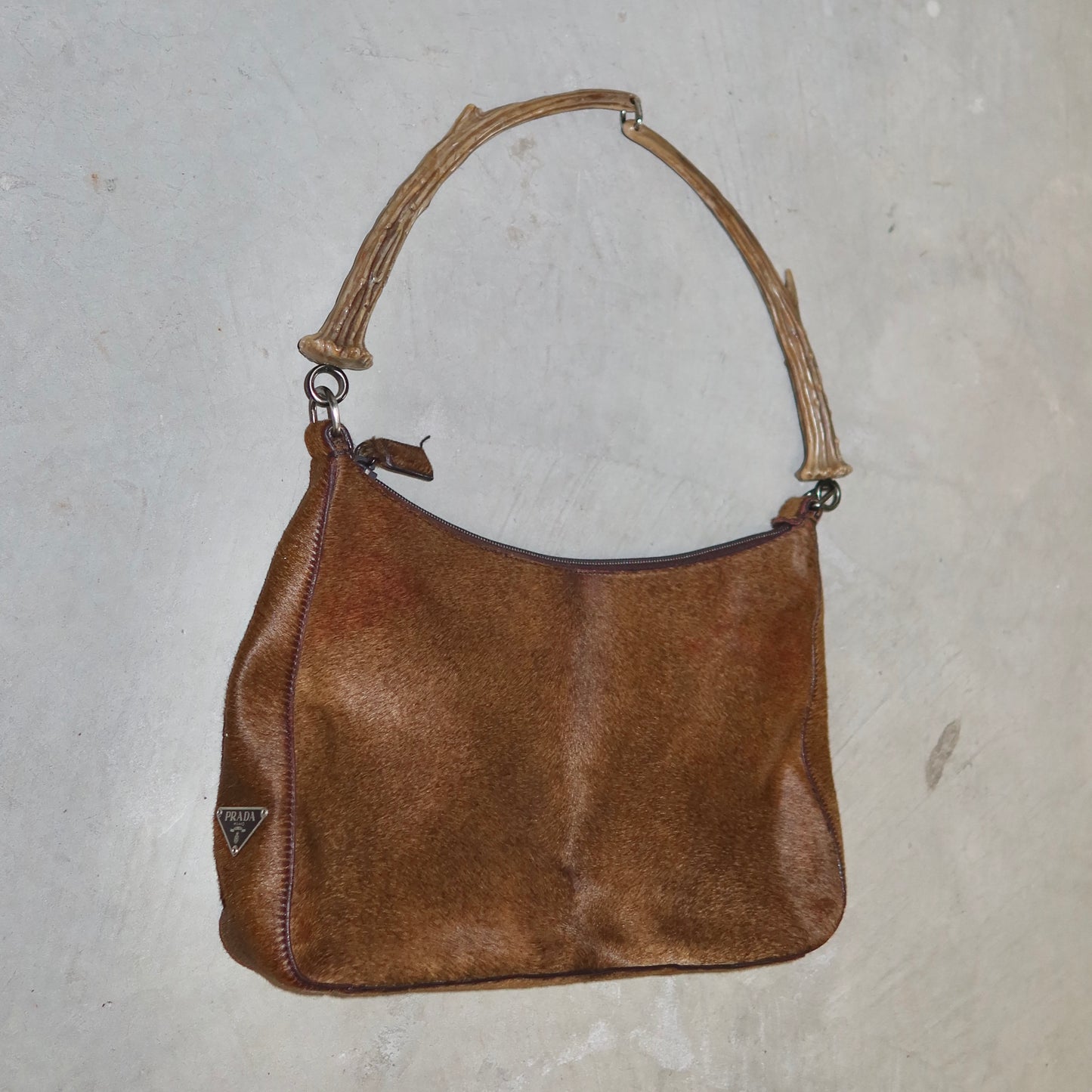 Prada Deer Hide and Faux Deer Horn Bag