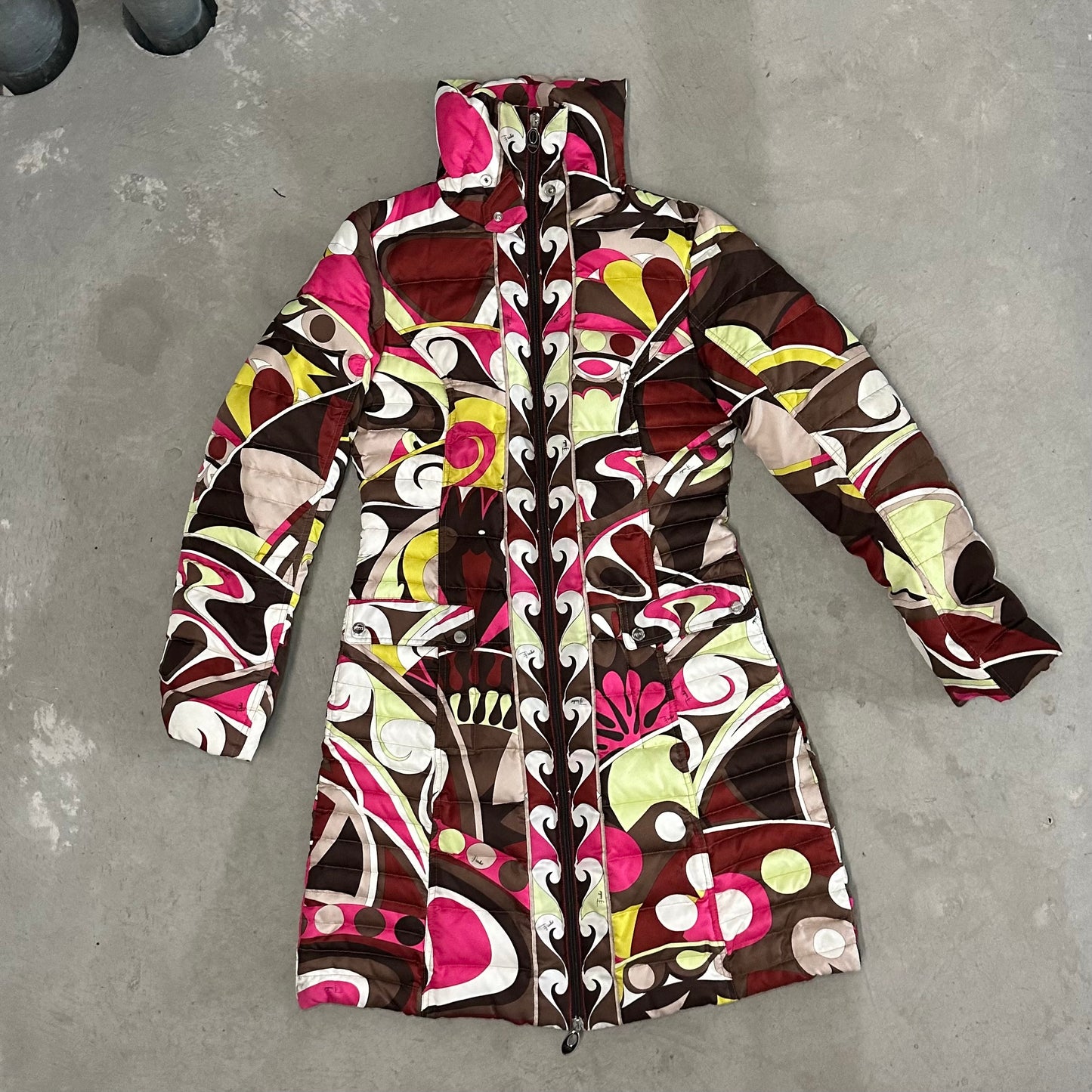Emilio Pucci Printed Long Puffer Jacket