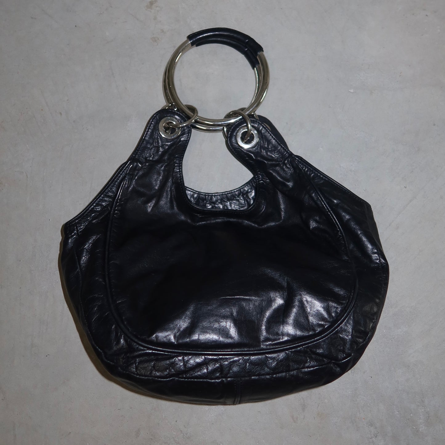 Chloé Black Leather Tapestry Nile Bracelet Bag