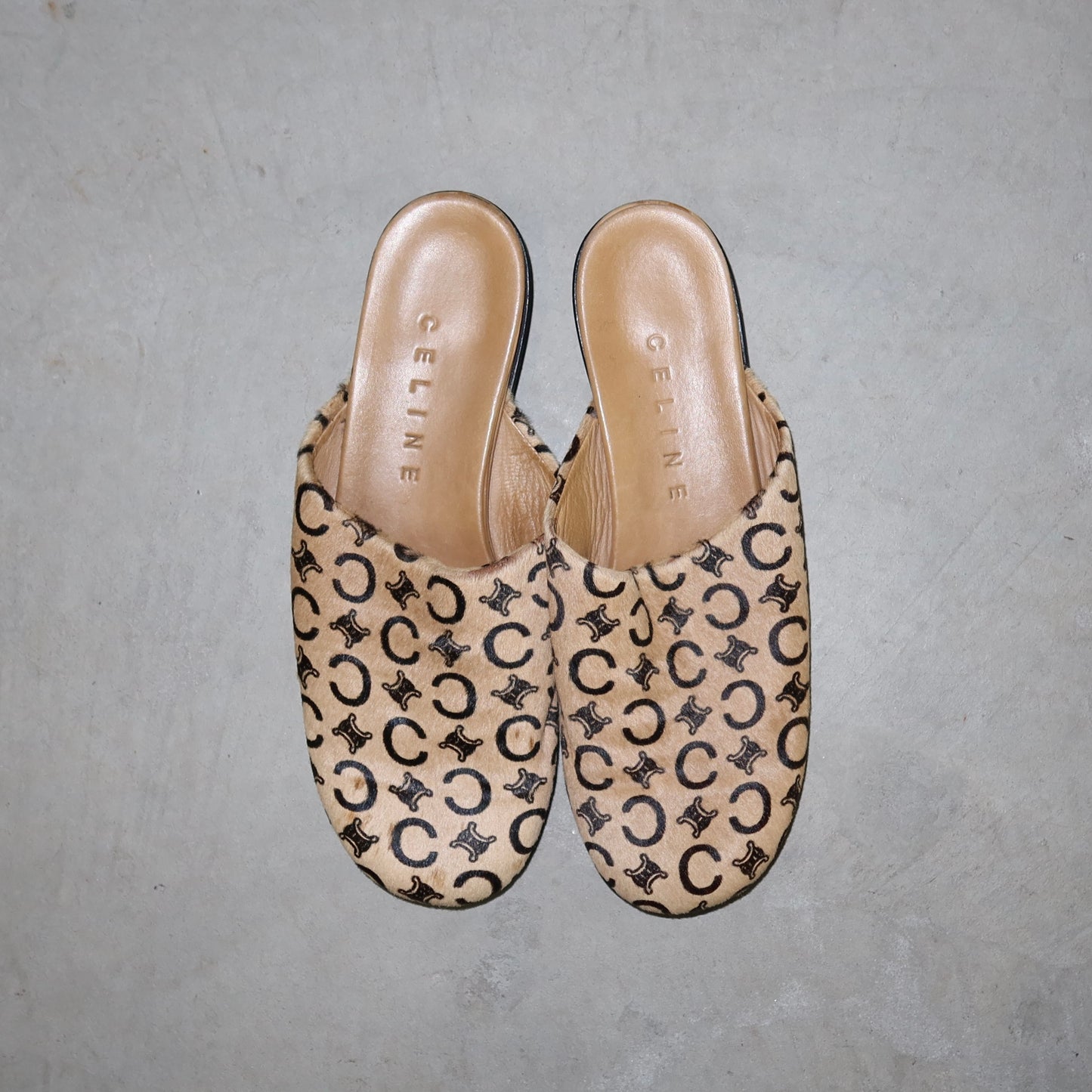 Celine Cowhide Macadam Mules (39)