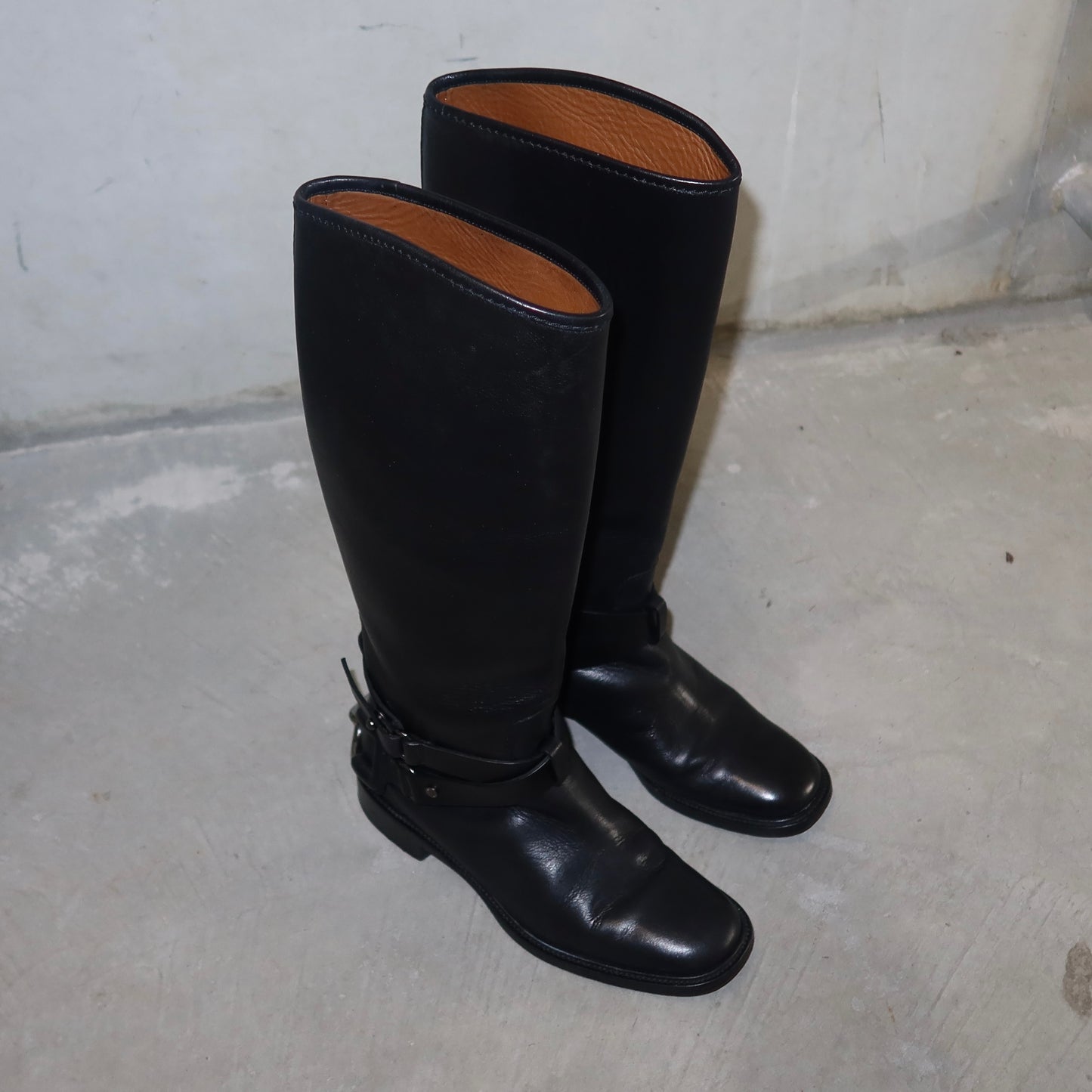 Celine Black Leather Horse-Bit Boots (37)