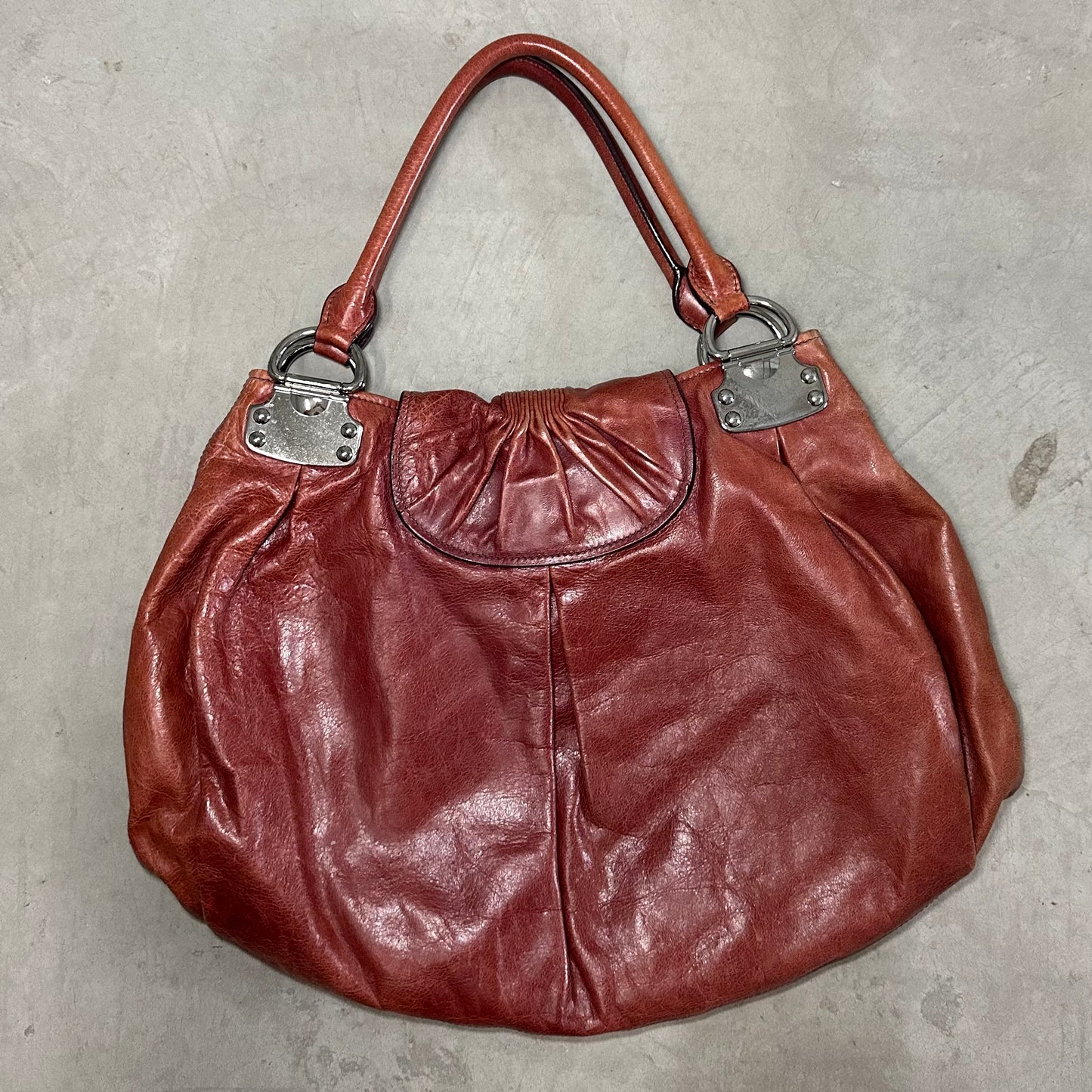 Miu Miu Oversized Rust Leather Bag