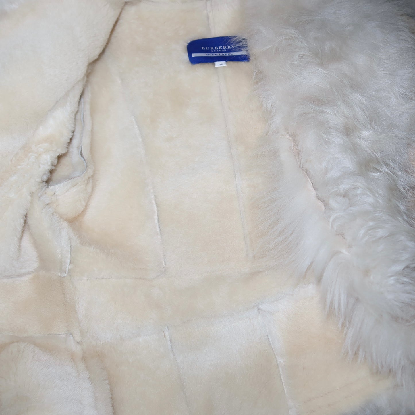 Burberry Shearling Coat and Skirt Set