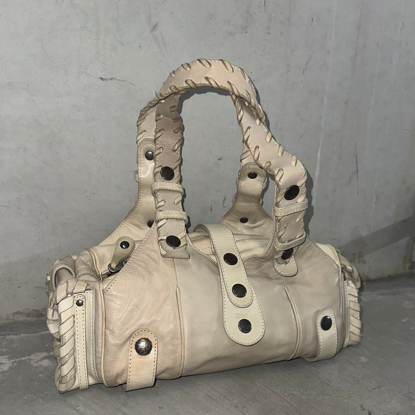 Chloe Cream Leather Silverado Bag