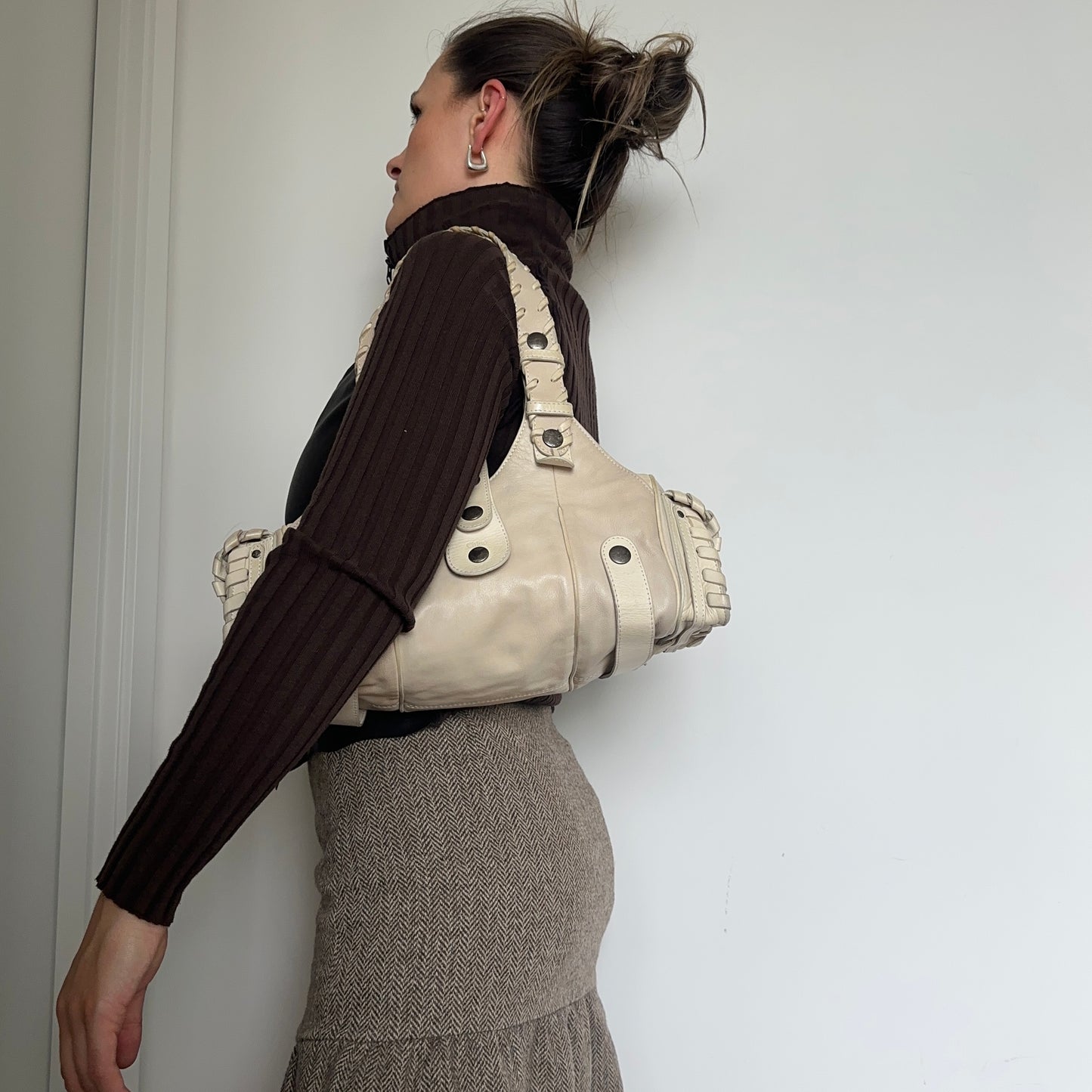 Chloe Cream Leather Silverado Bag