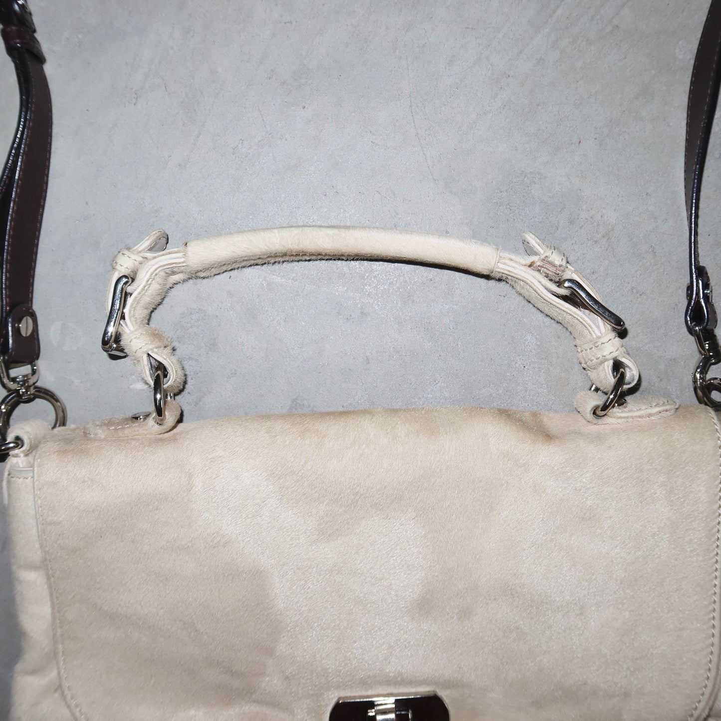 Marni Cream Cowhide Messenger Bag