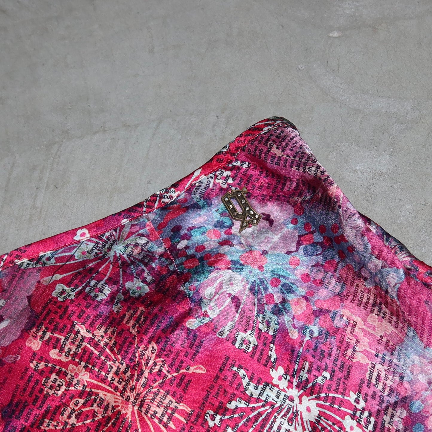 John Galliano Silk Newspaper Print Skirt