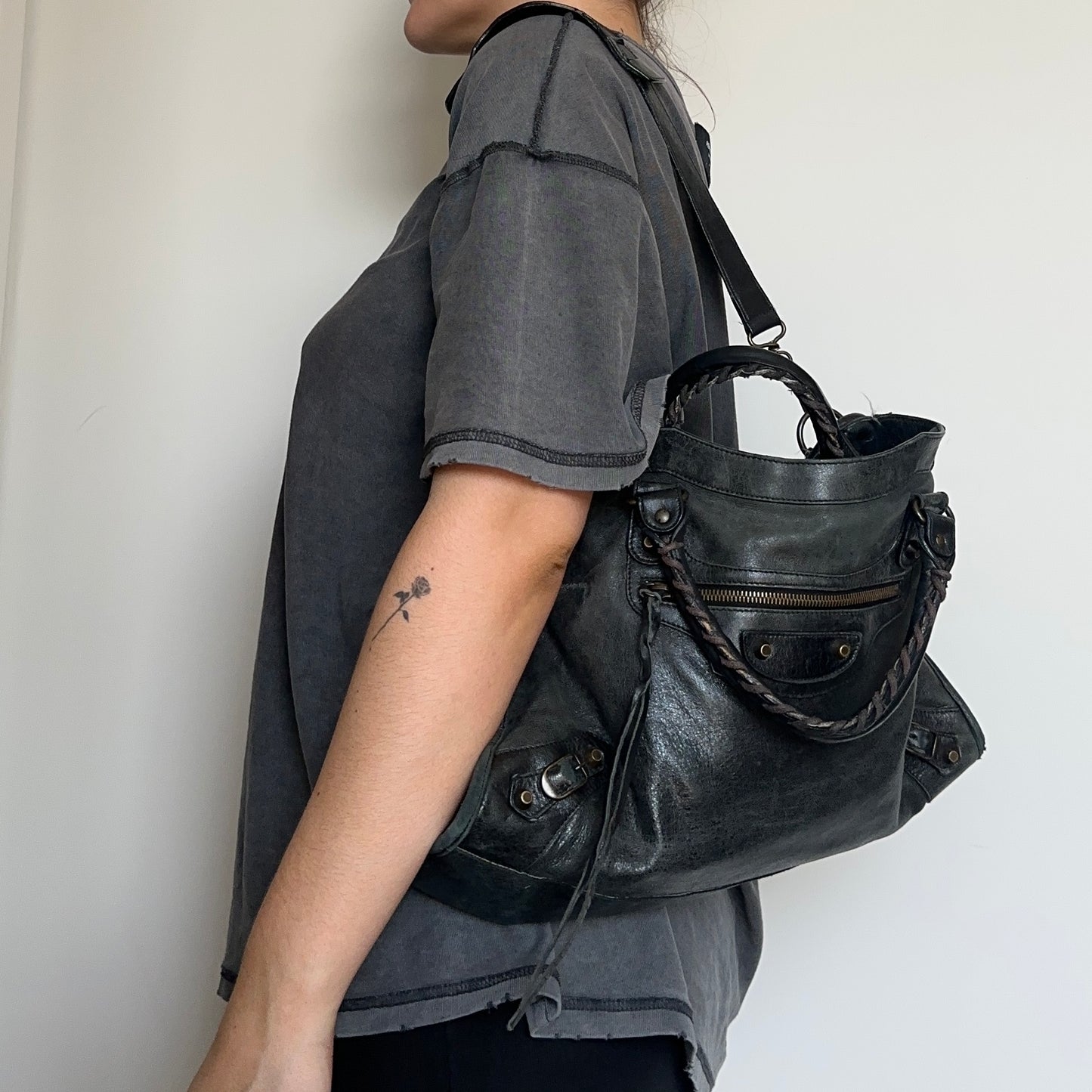 Balenciaga Black Motorcycle/City 2WAY Bag