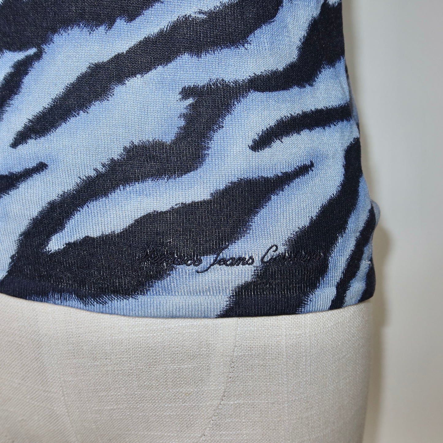 Versace Blue Tiger Print Knit Tank