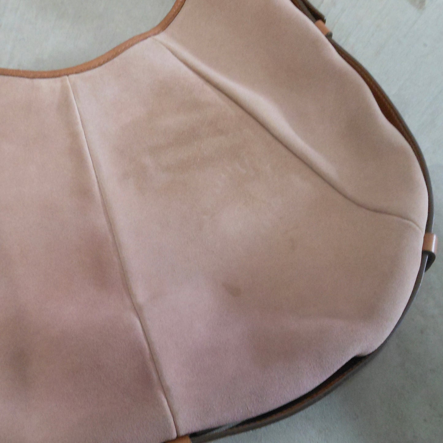 YSL Rare Pink Suede Mombasa with Silver Horn Handle