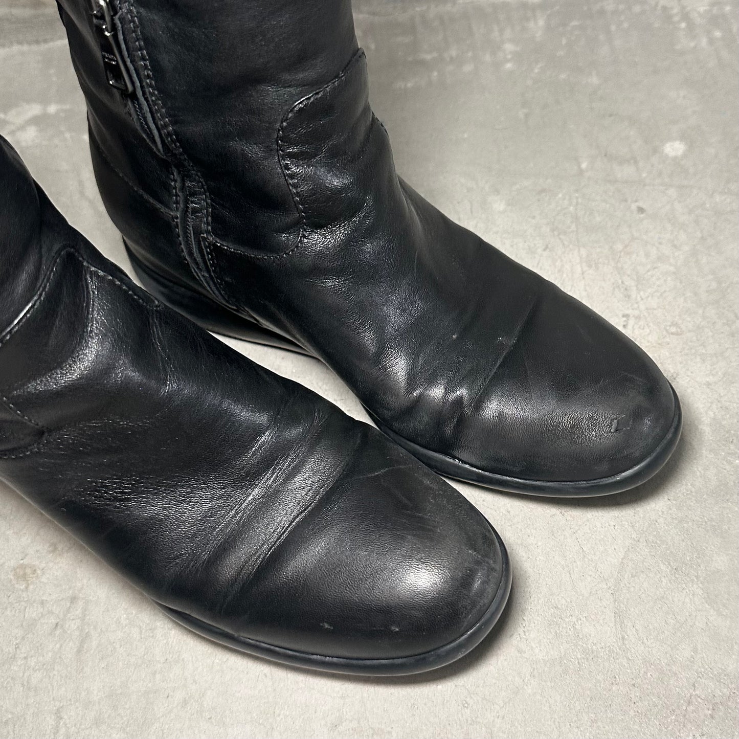Prada Sport Padded Biker Boots with Hidden Wedge (37.5)