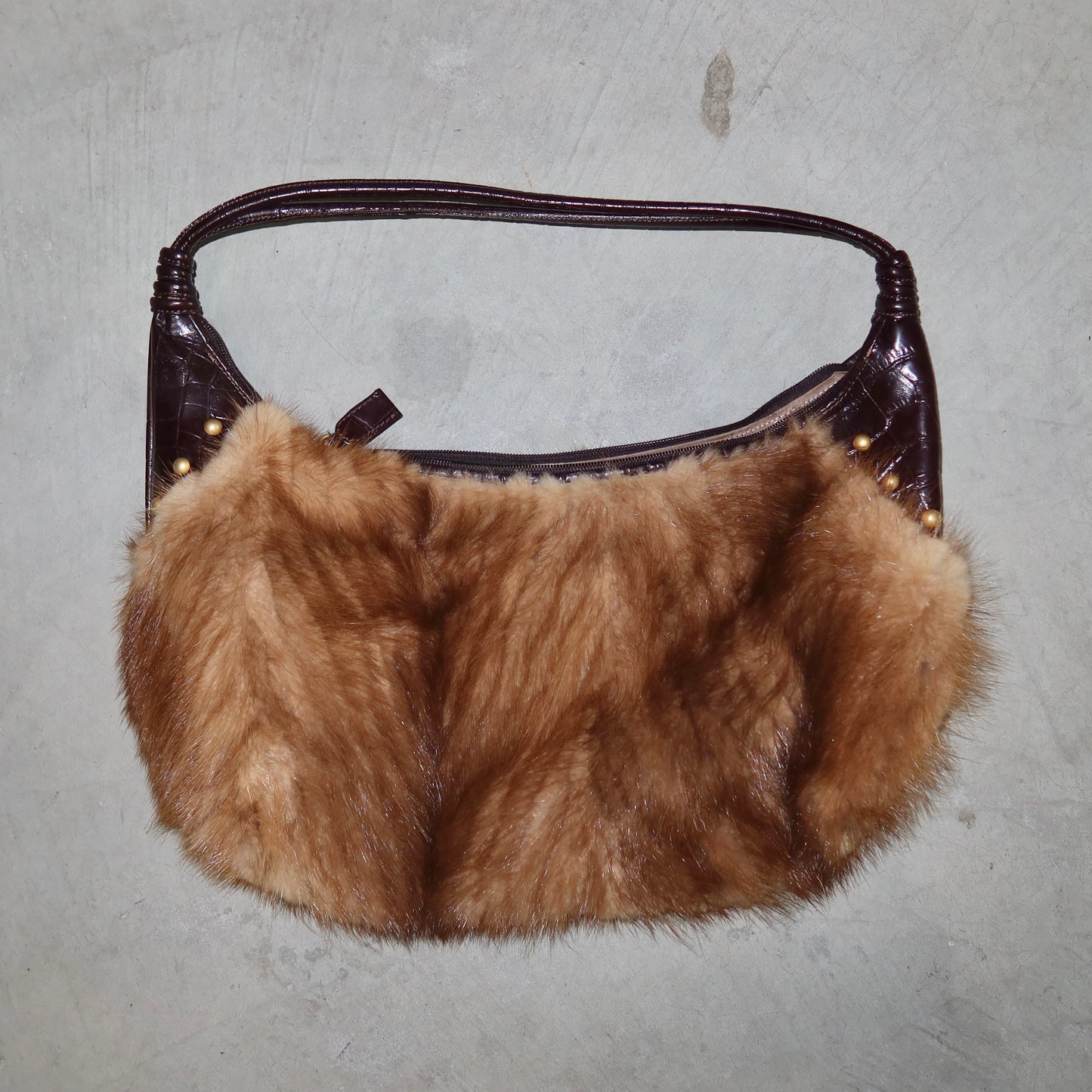 Vintage Italian Mink Fur Shoulder Bag