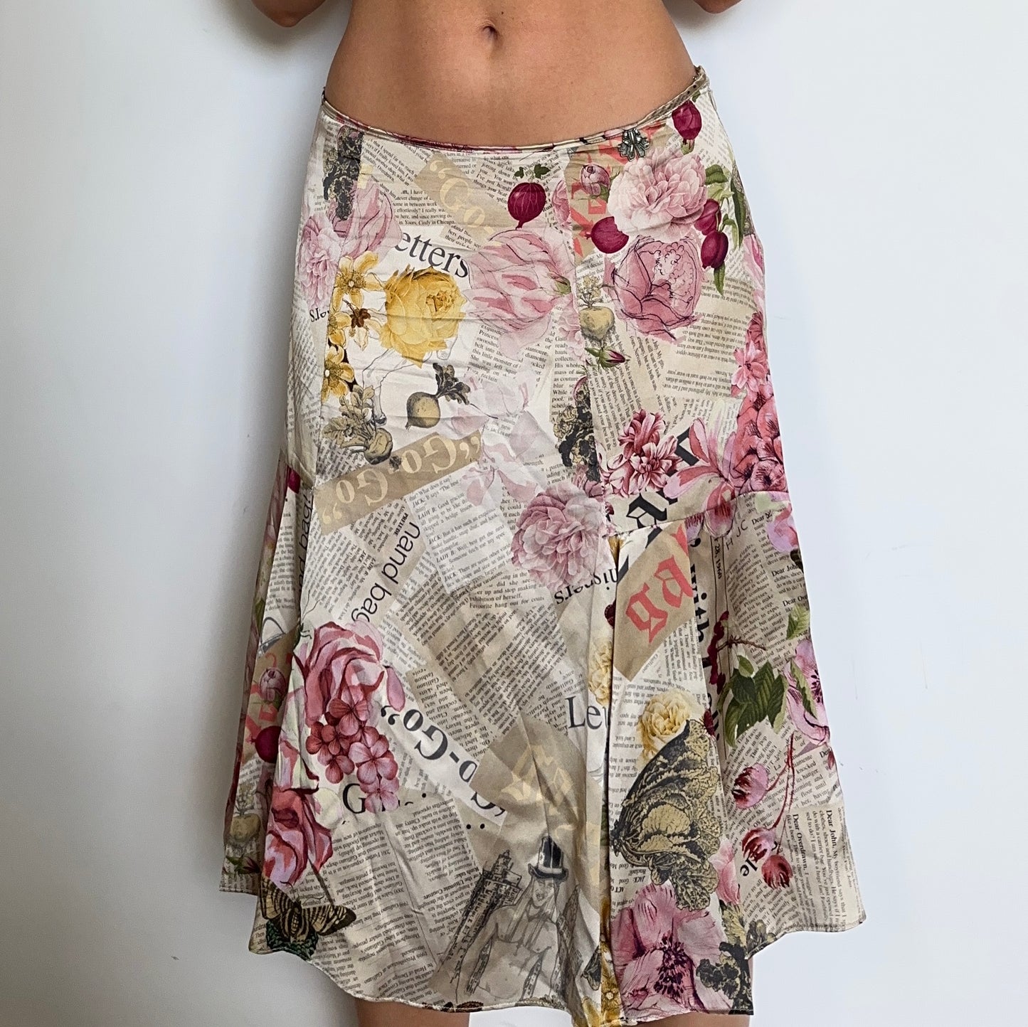 John Galliano Silk Newspaper Skirt
