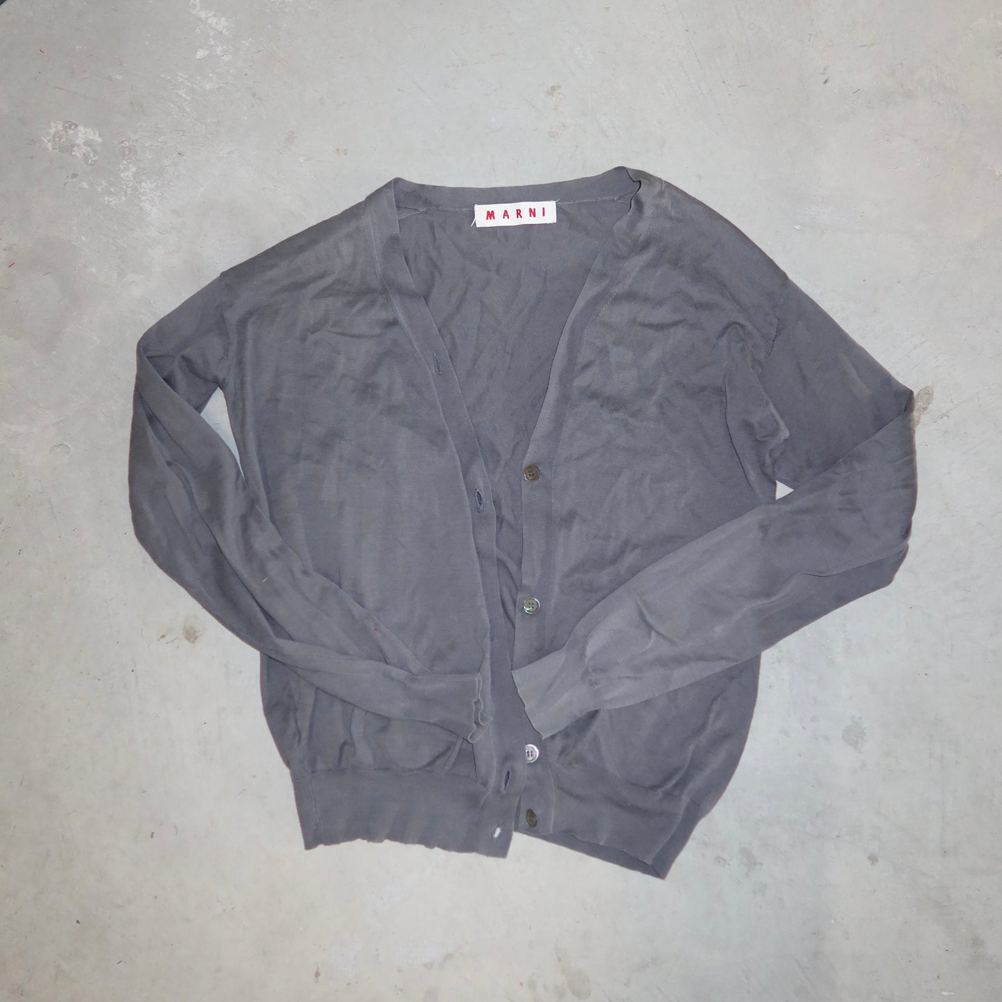 Marni Grey Cotton Cardigan