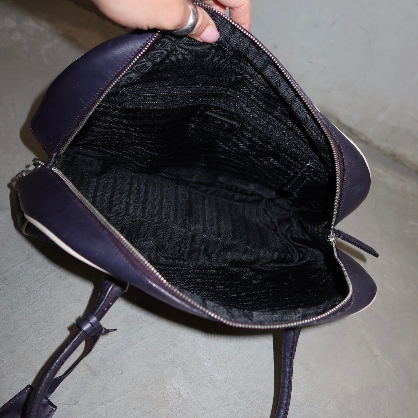 Prada SS2000 Purple Leather Bowling Bag