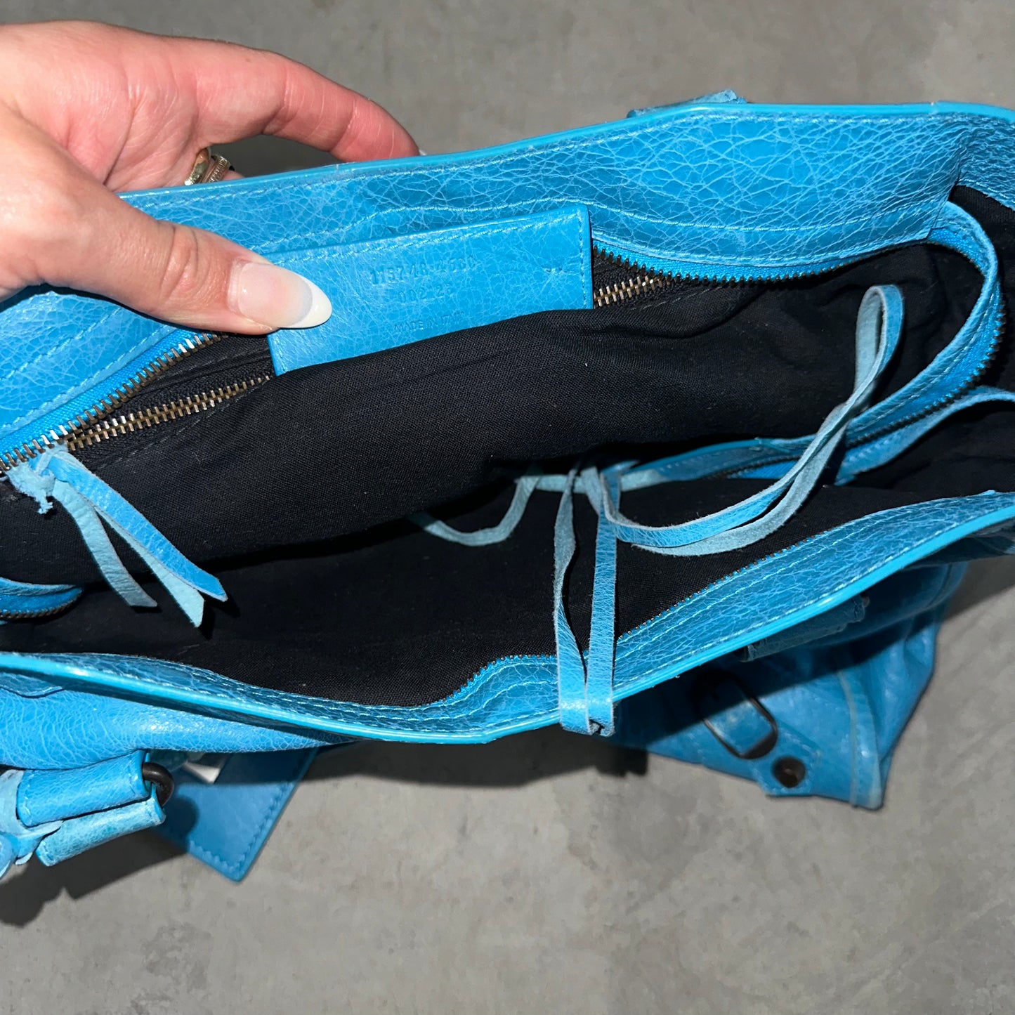 Balenciaga Motorcycle Bag in Bright Blue