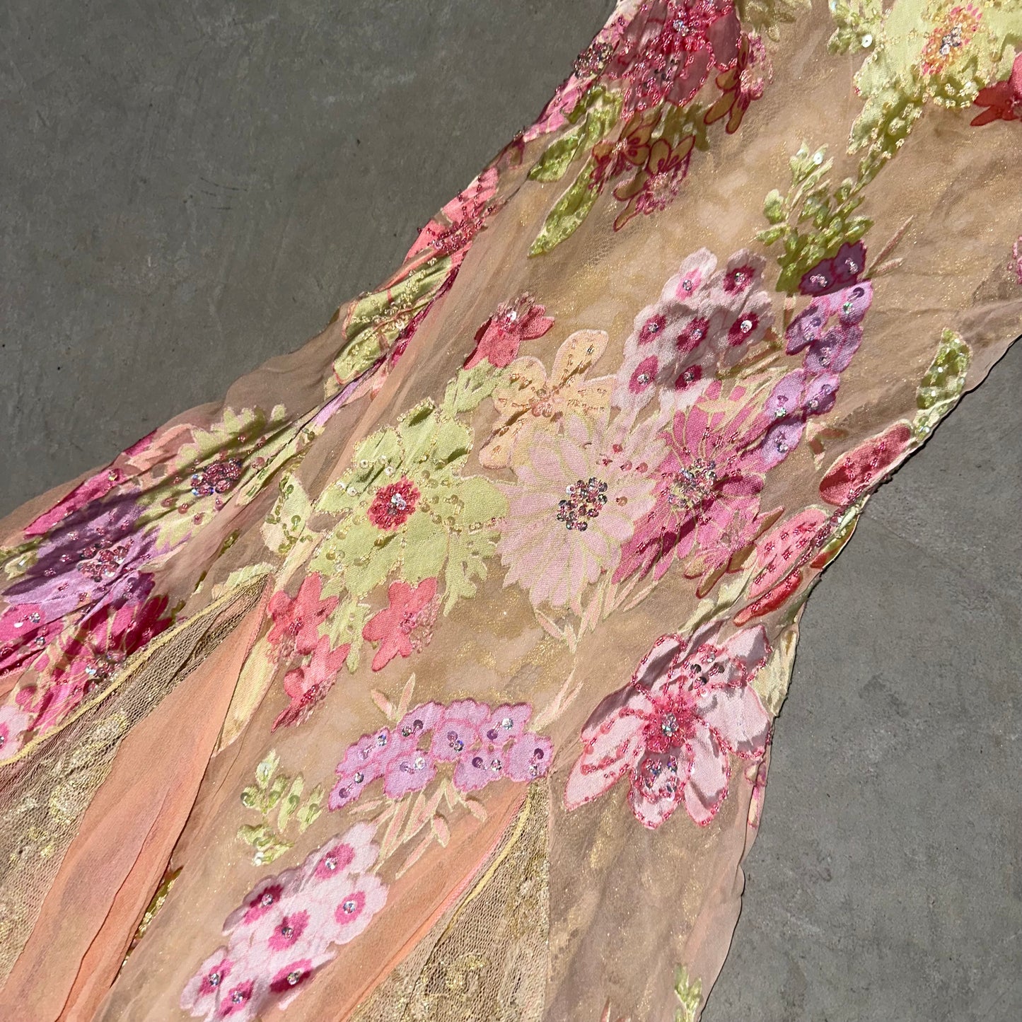 Diane Freis Embellished Floral Dress