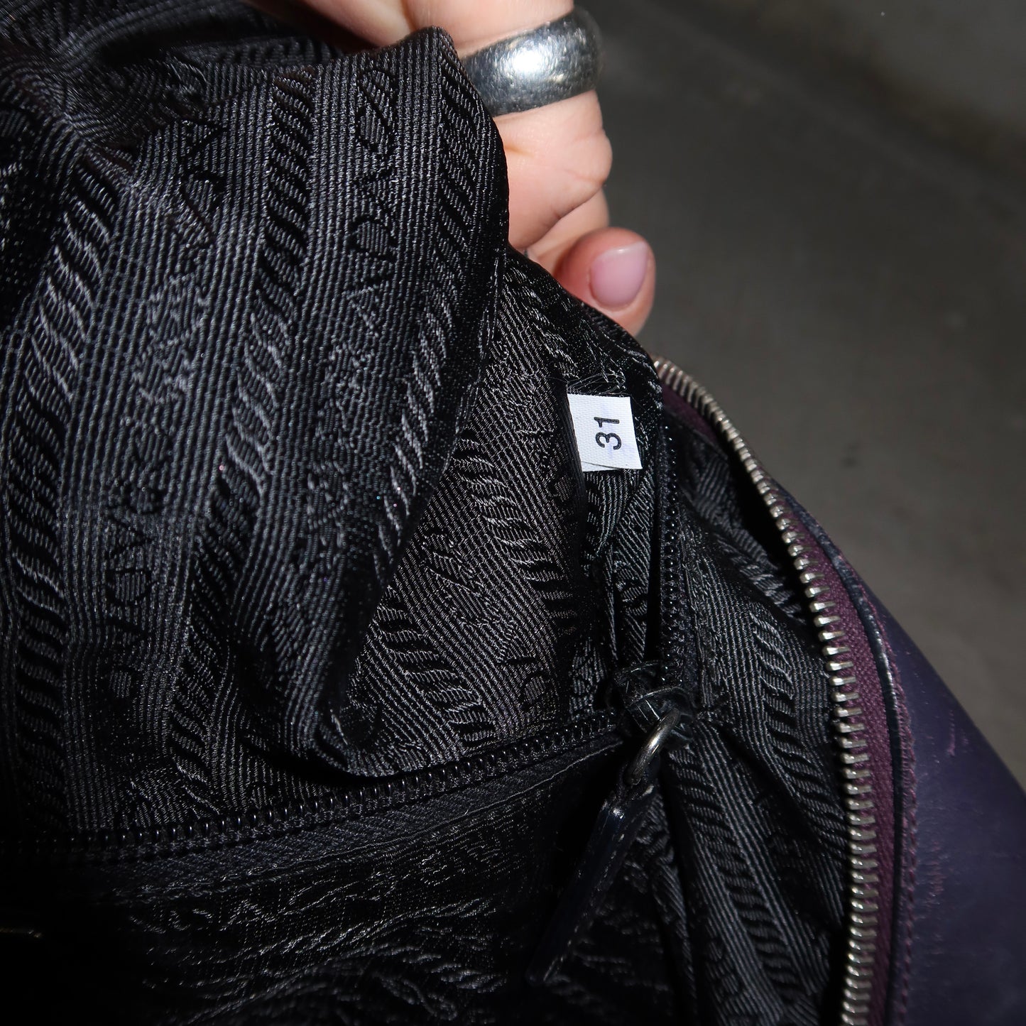 Prada SS2000 Purple Leather Bowling Bag