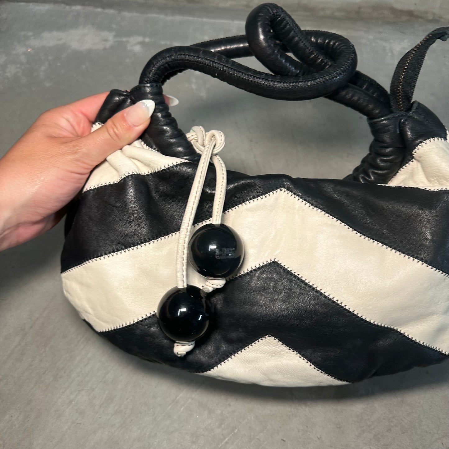 Sonia Rykiel Black & White Crescent Handbag